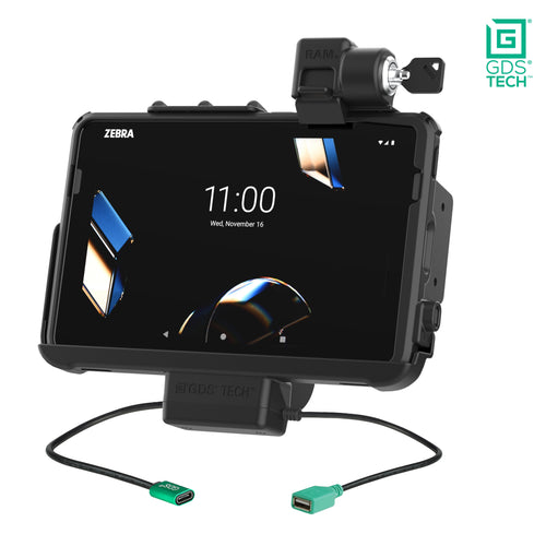 RAM-GDS-DOCKL-ZE21PDU:RAM-GDS-DOCKL-ZE21PDU_1:Locking GDS® Dock + Data for Zebra ET401 & ET4x 10" with IntelliSkin®