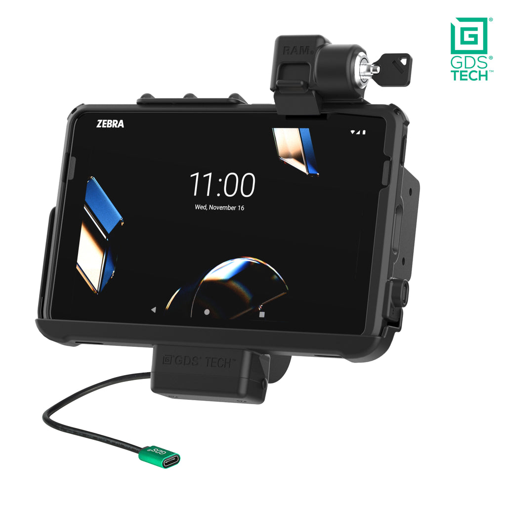 RAM-GDS-DOCKL-ZE21PU:RAM-GDS-DOCKL-ZE21PU_1:Locking GDS® Powered Dock for Zebra ET401 & ET4x 10" with IntelliSkin®