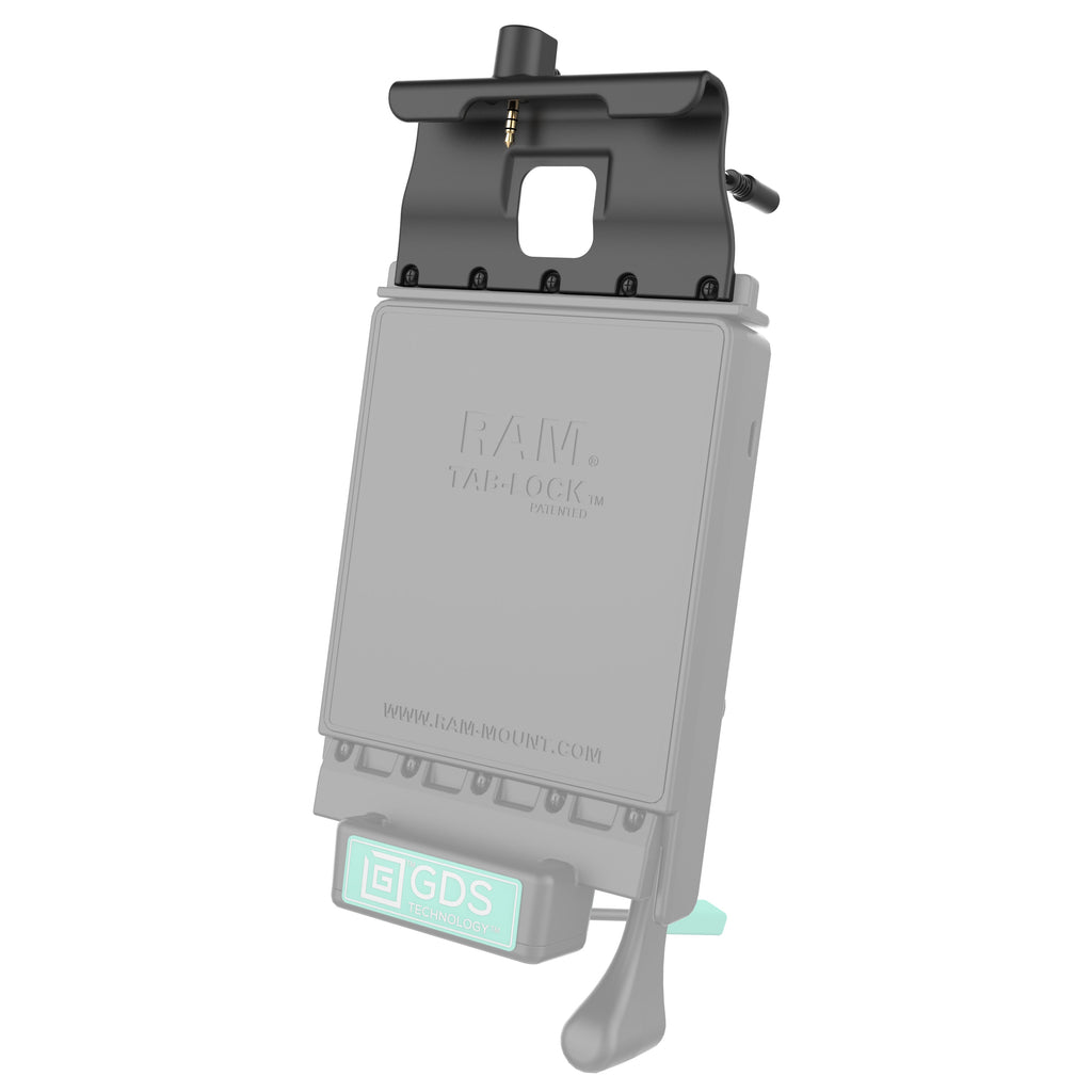 RAM-GDS-DOCKT-SAM40-AUD1U:RAM-GDS-DOCKT-SAM40-AUD1U_1:GDS® Vehicle Dock Cup with Cable for Samsung Tab A 8.0 (2018) SM-T387