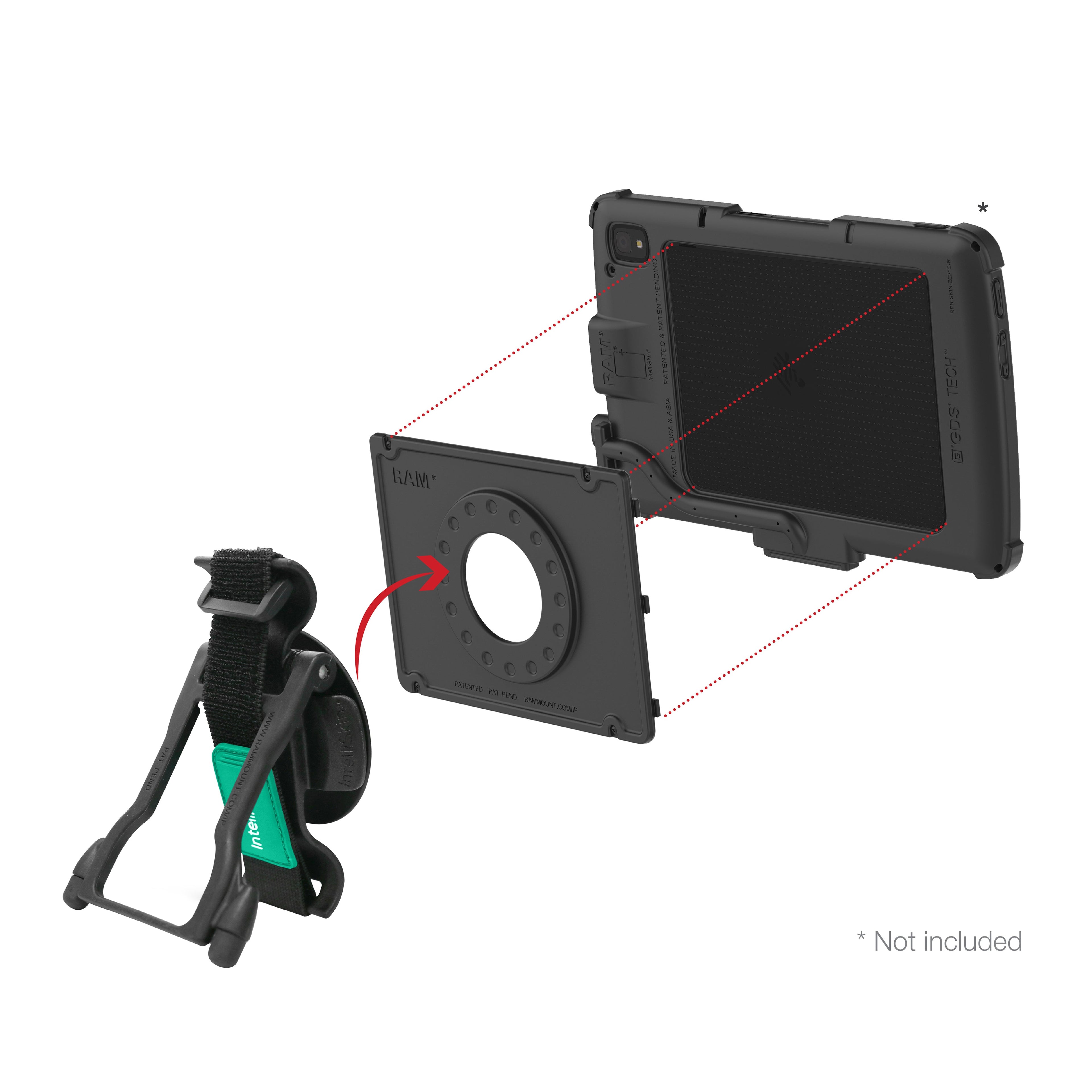 RAM-GDS-HS1-ZE21U:RAM-GDS-HS1-ZE21U_1:GDS® Hand-Stand™ for Zebra ET4x 10” Enterprise Tablet