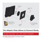 RAM-GDS-ROTO2-ZE21U:RAM-GDS-ROTO2-ZE21U_1:GDS® Roto-Mag™ 3-in-1 Grip Handle Accessory for Zebra ET4x 10” Tablet