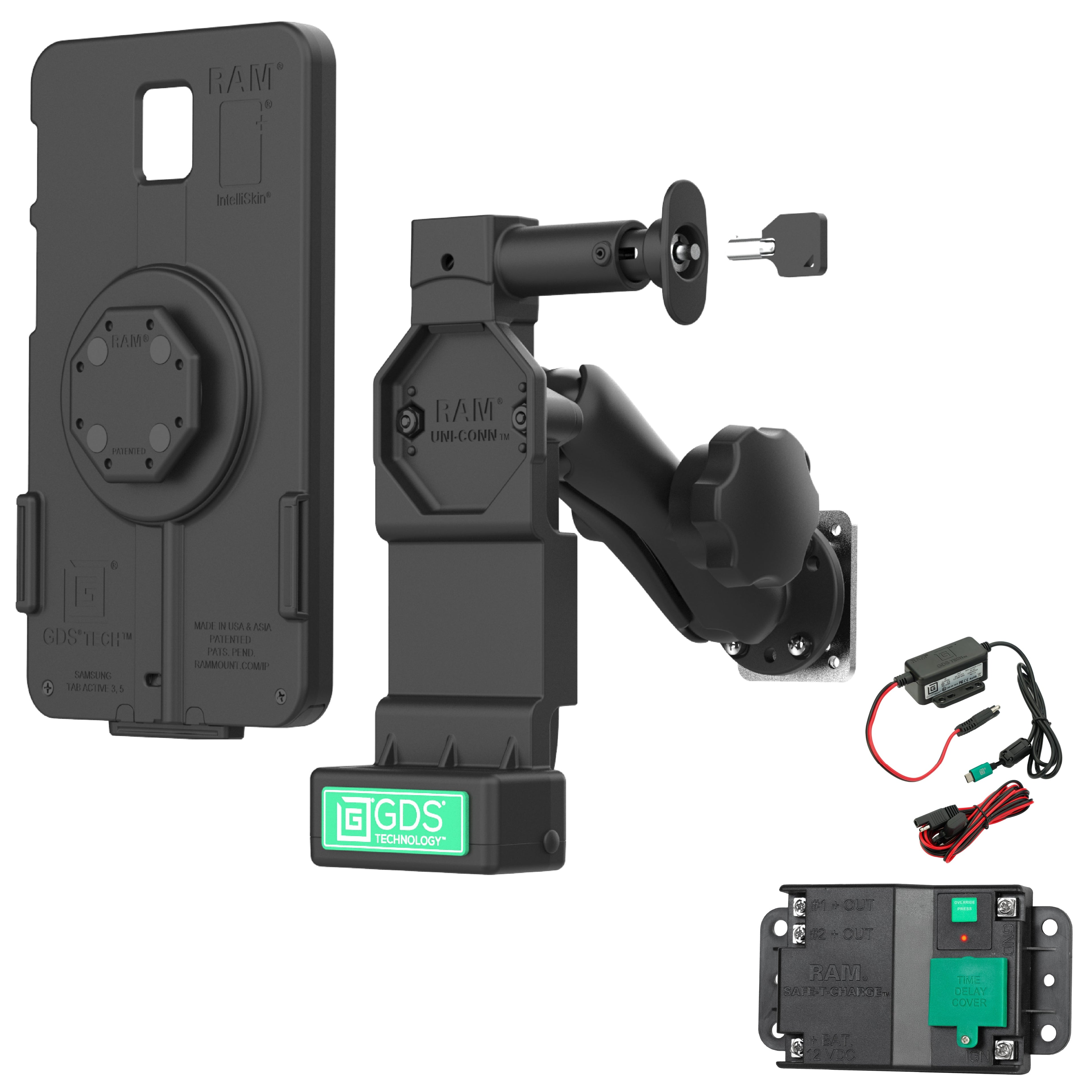RAM-GDS-SAM93TCD-U4-V21C-SWT1:RAM-GDS-SAM93TCD-U4-V21C-SWT1_1:GDS® Uni-Conn™ Locking Thin-Case™ Vehicle Kit for Samsung Ta...