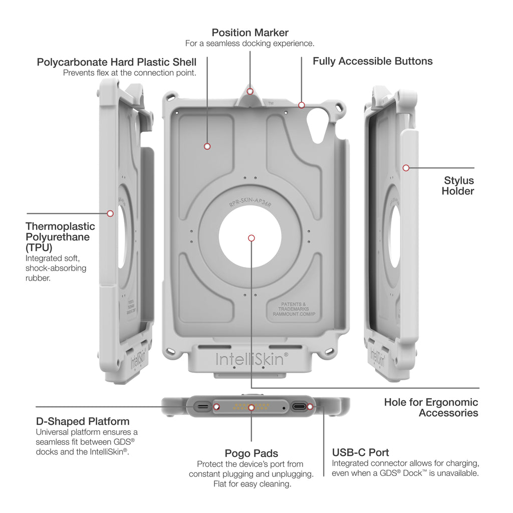 RAM-GDS-SKIN-AP36-NG-GRY:RAM-GDS-SKIN-AP36-NG-GRY_1:IntelliSkin® Next Gen for Apple iPad mini (A17 Pro) & mini 6 - Gray
