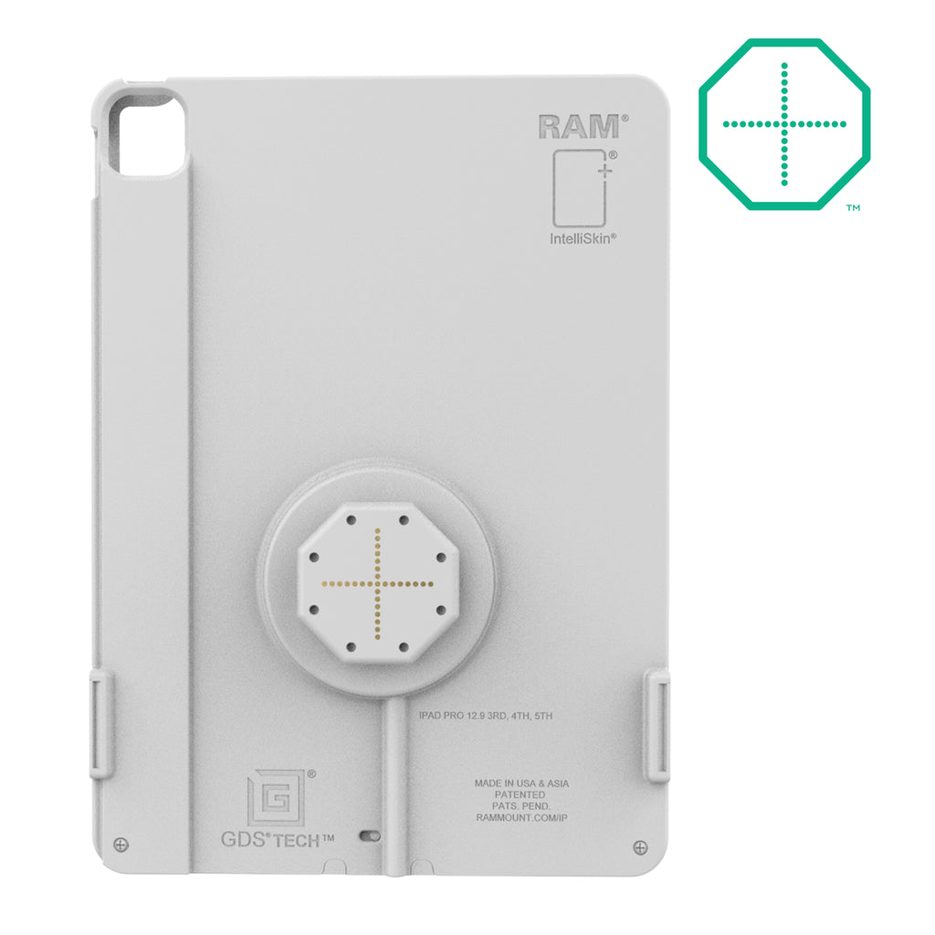 RAM-GDS-SKIN-AP37-TCB-GRY:RAM-GDS-SKIN-AP37-TCB-GRY_1:IntelliSkin® Thin-Case™ for iPad Pro 12.9 3-5 Gen (Rear Pogo Pads) Gray