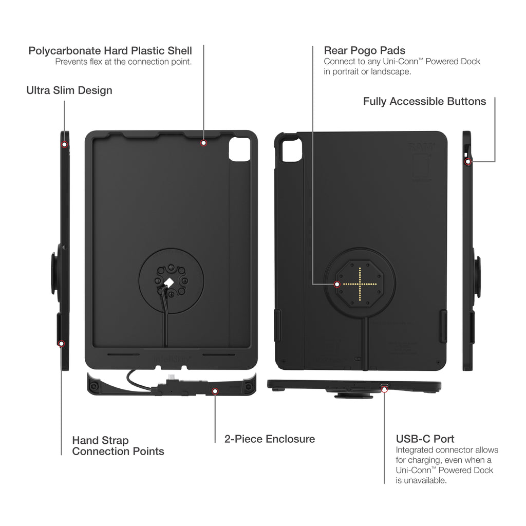 RAM-GDS-SKIN-AP37-TCB:RAM-GDS-SKIN-AP37-TCB_1:IntelliSkin® Thin-Case™ for iPad Pro 12.9 3rd - 5th Gen (Rear Pogo Pads)