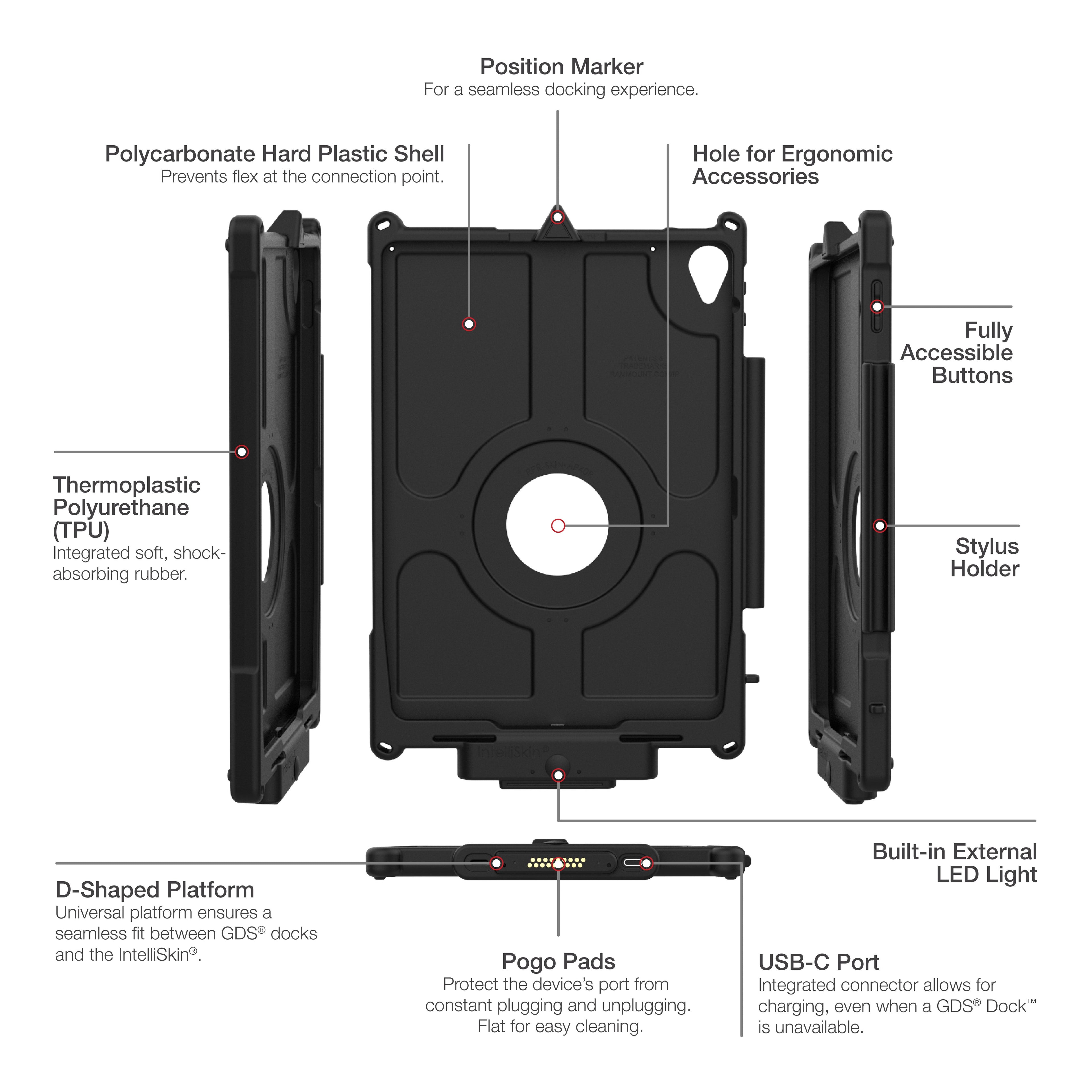 RAM-GDS-SKIN-AP40-NG-LED:RAM-GDS-SKIN-AP40-NG-LED_1:IntelliSkin® Next Gen With LED for Apple iPad 10th & 11th Gen