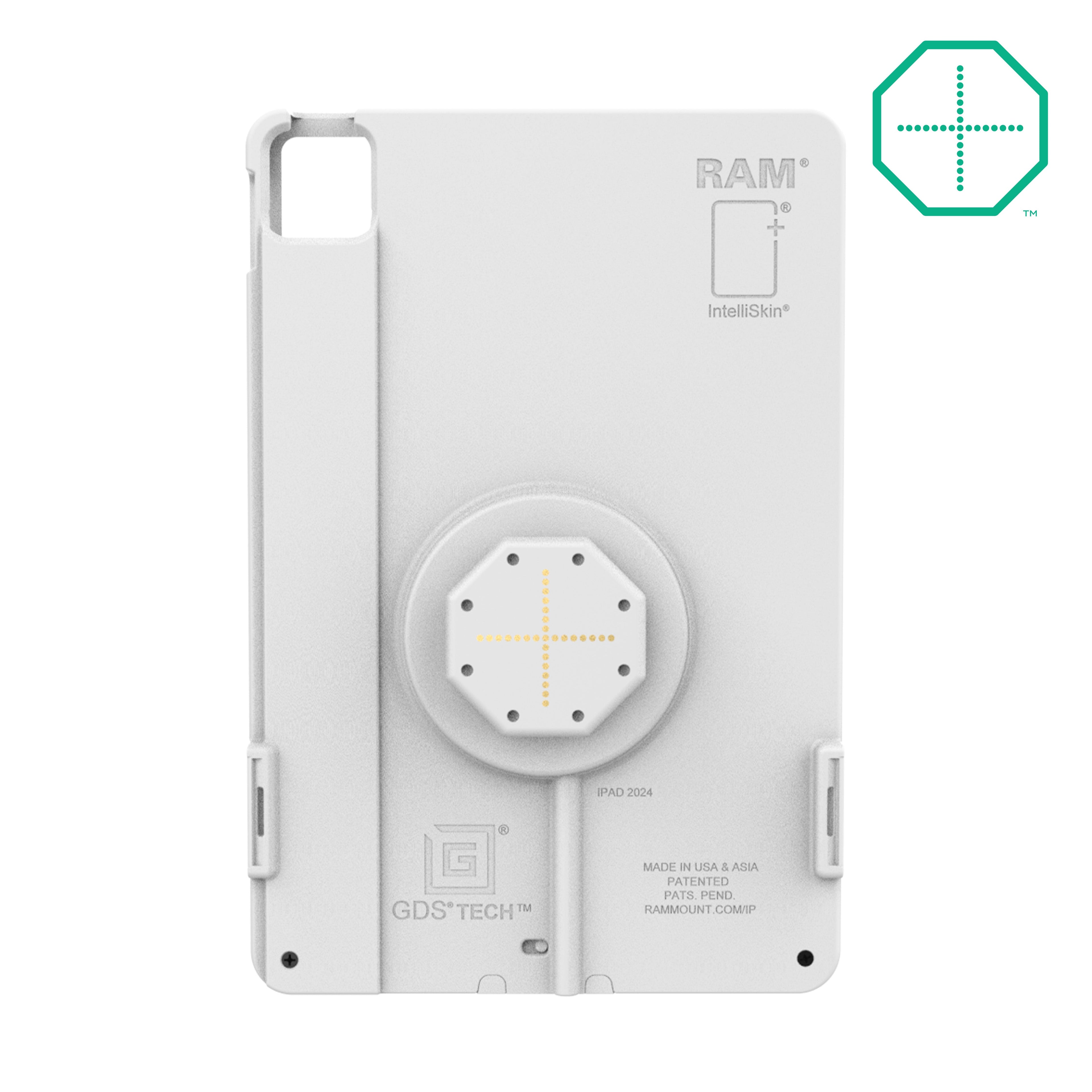 RAM-GDS-SKIN-AP45-M2-TCB-GRY:RAM-GDS-SKIN-AP45-M2-TCB-GRY_1:IntelliSkin® Thin-Case™ for iPad Air 11 M2 & M3 (Rear Pogo Pad...