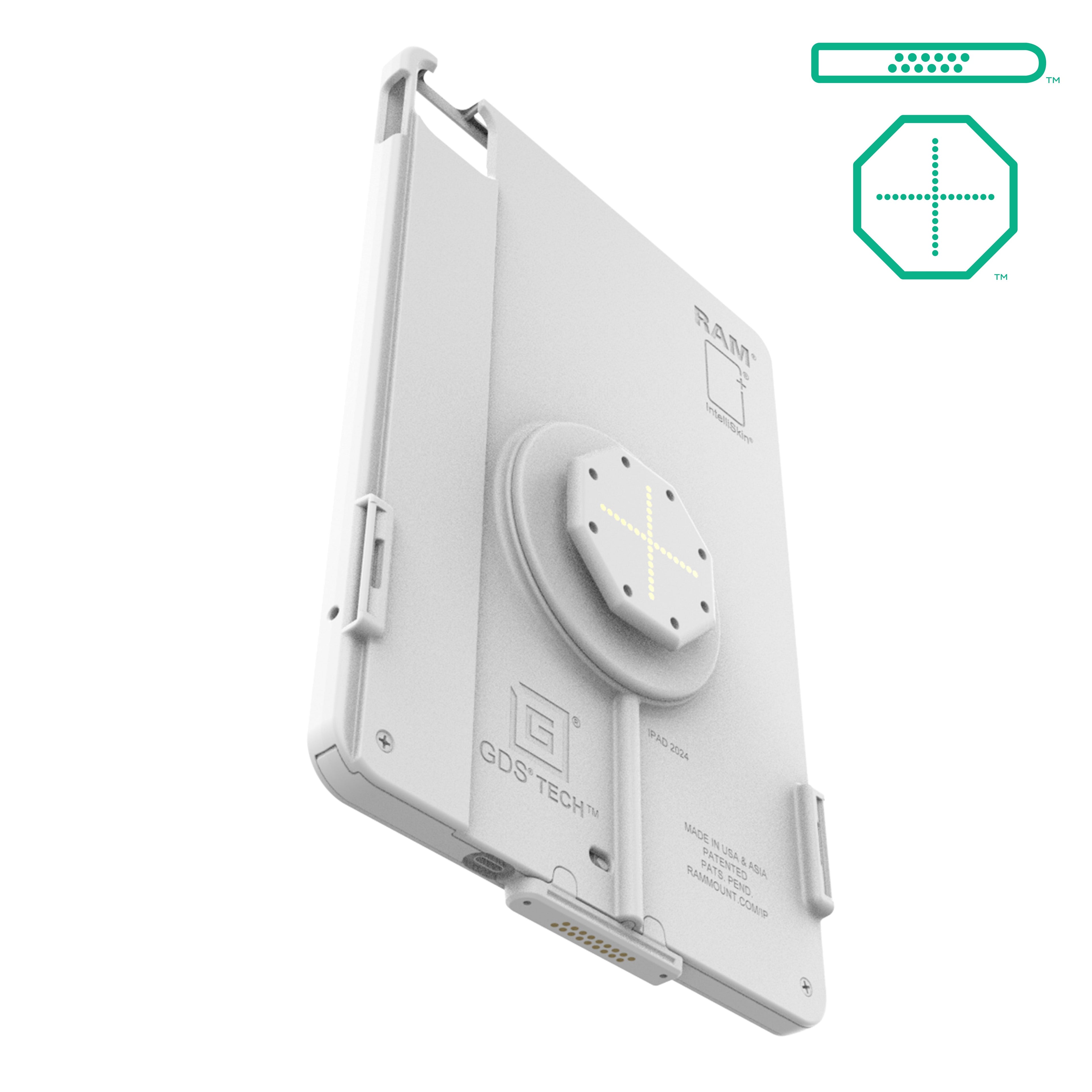 RAM-GDS-SKIN-AP45-M2-TCDB-GRY:RAM-GDS-SKIN-AP45-M2-TCDB-GRY_1:IntelliSkin® Thin-Case™ for iPad Air 11 M2 & M3 D Shape & Re...