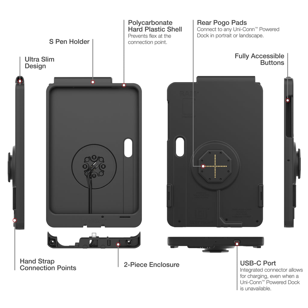 RAM-GDS-SKIN-SAM100-TCB:RAM-GDS-SKIN-SAM100-TCB_1:IntelliSkin® Thin-Case™ for Tab Active5 Pro & 4 Pro (Rear Pogo Pads)