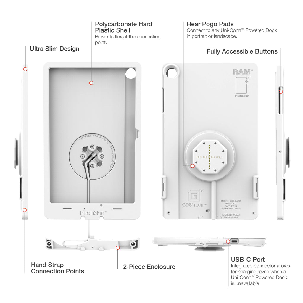 RAM-GDS-SKIN-SAM88-TCB-GRY-1:RAM-GDS-SKIN-SAM88-TCB-GRY-1_1:IntelliSkin® Thin-Case™ for Samsung Tab A11+ (Rear Pogo Pads) ...