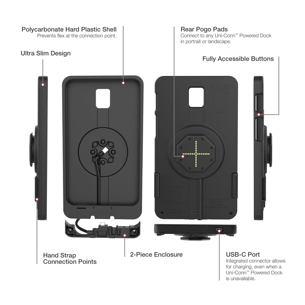 RAM-GDS-SKIN-SAM93-TCB:RAM-GDS-SKIN-SAM93-TCB_1:IntelliSkin® Thin-Case™ for Tab Active5 & 3 (Rear Pogo Pads)