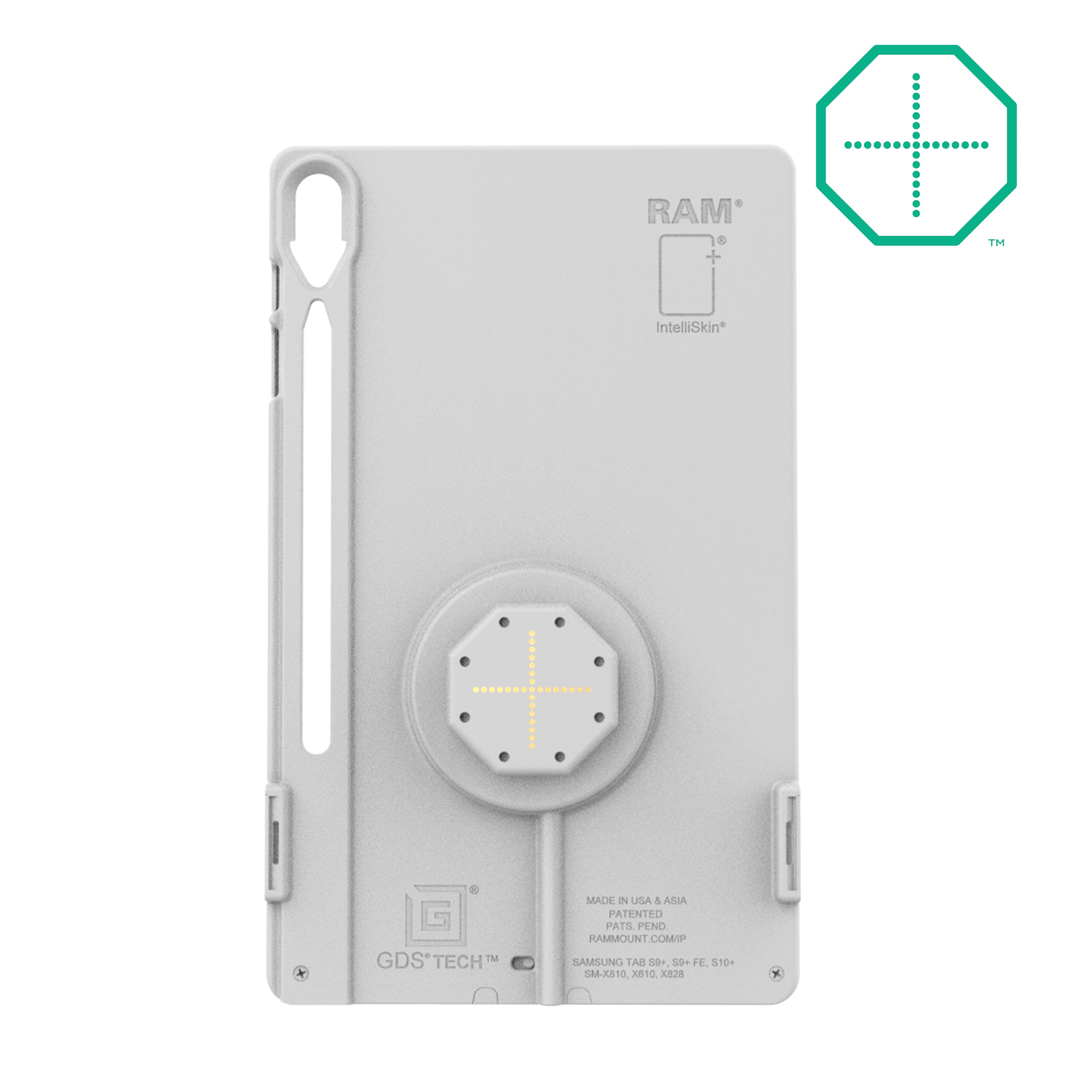 RAM-GDS-SKIN-SAM96-TCB-GRY:RAM-GDS-SKIN-SAM96-TCB-GRY_1:IntelliSkin® Thin-Case™ for Tab S10+, S9+ & S9 FE+ (Rear Pads) - Gray