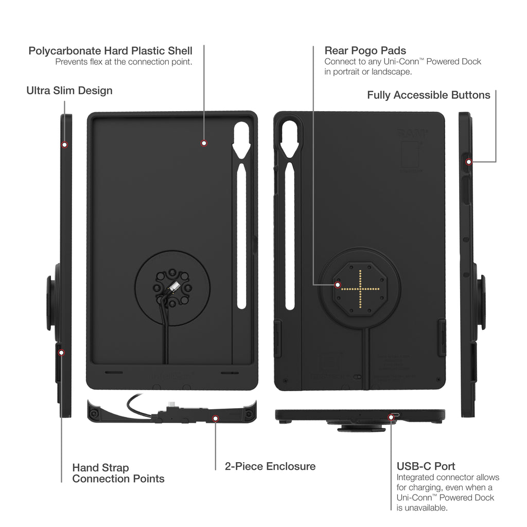 RAM-GDS-SKIN-SAM96-TCB:RAM-GDS-SKIN-SAM96-TCB_1:IntelliSkin® Thin-Case™ for Samsung Tab S10+, S9+ & S9 FE+ (Rear Pads)