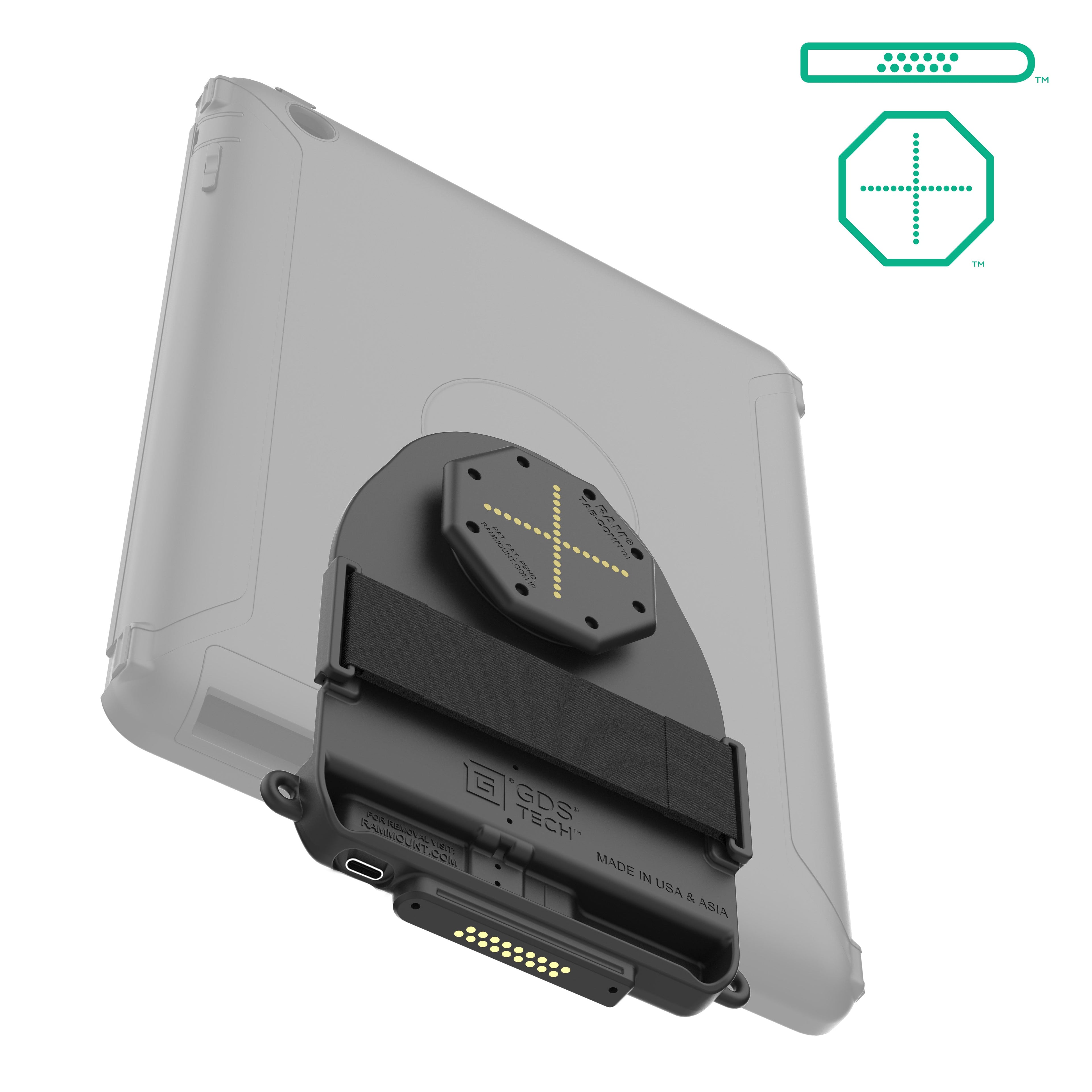 RAM-GDS-TABC-OTD1DB:RAM-GDS-TABC-OTD1DB_1:GDS® Tab-Conn™ for OtterBox Defender Cases (D Shape & Rear Pogo Pads)