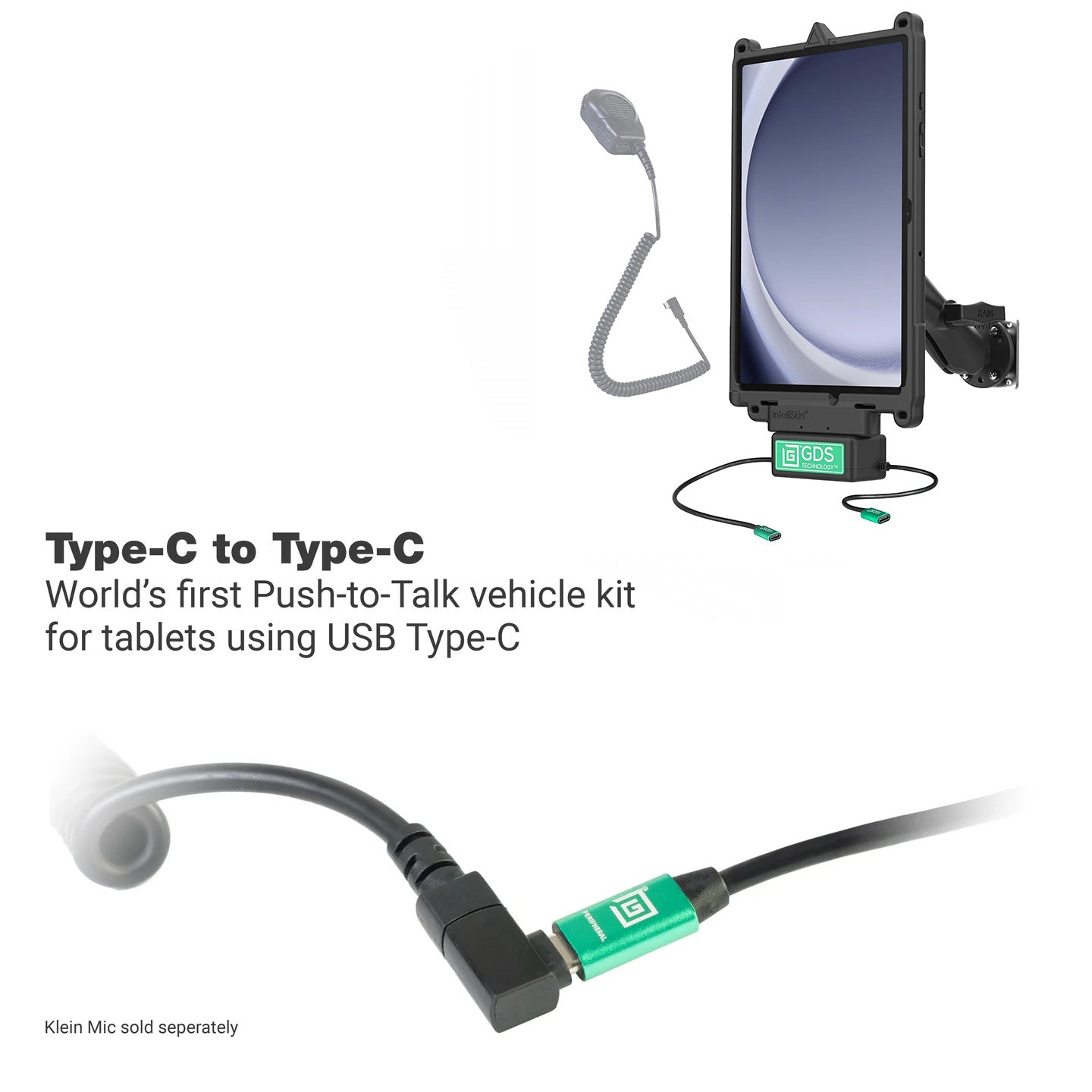 RAM-GDS-U1-SAM88-KIT4:RAM-GDS-U1-SAM88-KIT4_1:GDS® Uni-Conn™ Vehicle Bundle + Single USB-C for Samsung Tab A9+