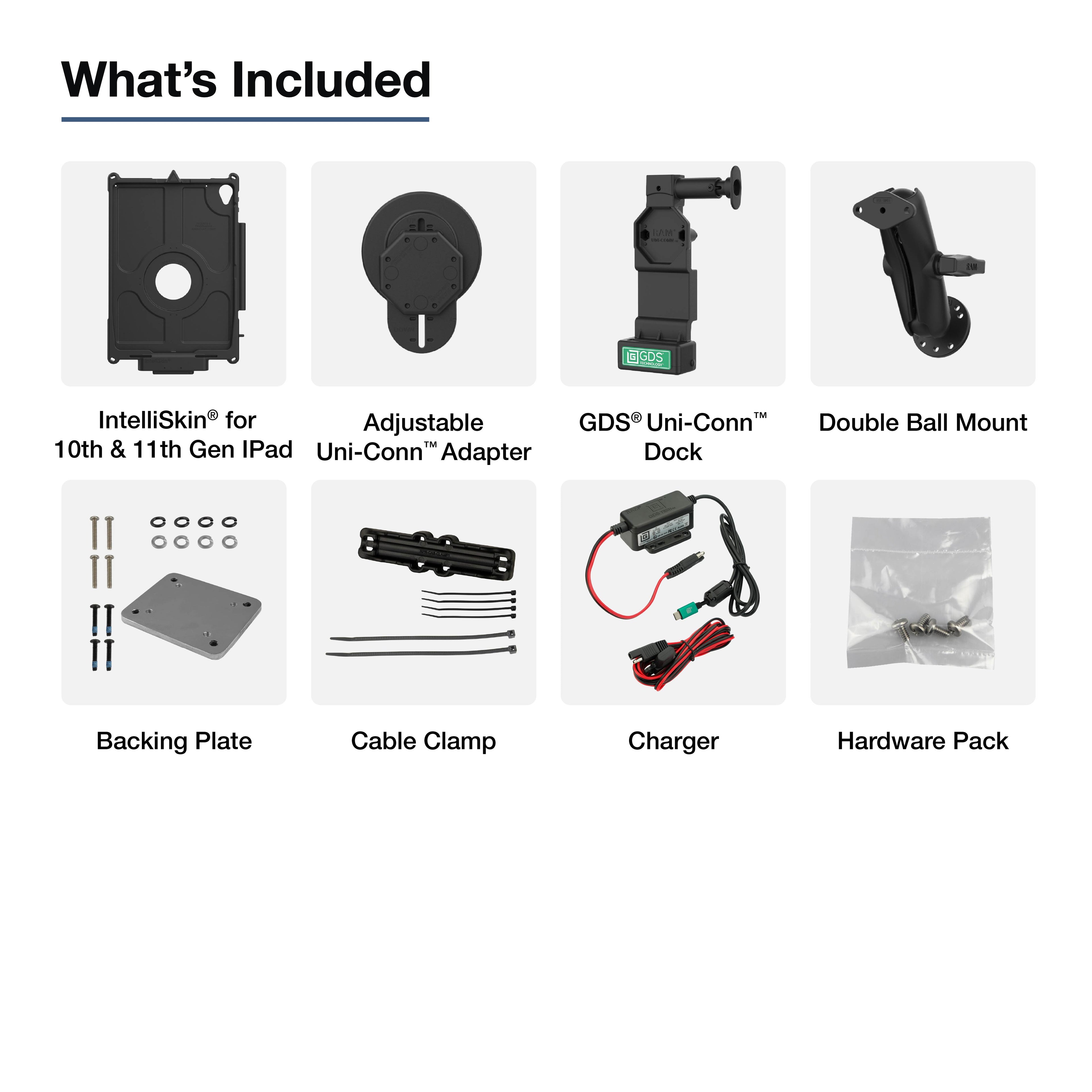 RAM-GDS-U4-AP40-KIT1:RAM-GDS-U4-AP40-KIT1_1:GDS® Uni-Conn™ Vehicle Bundle for Apple iPad 10th & 11th Gen