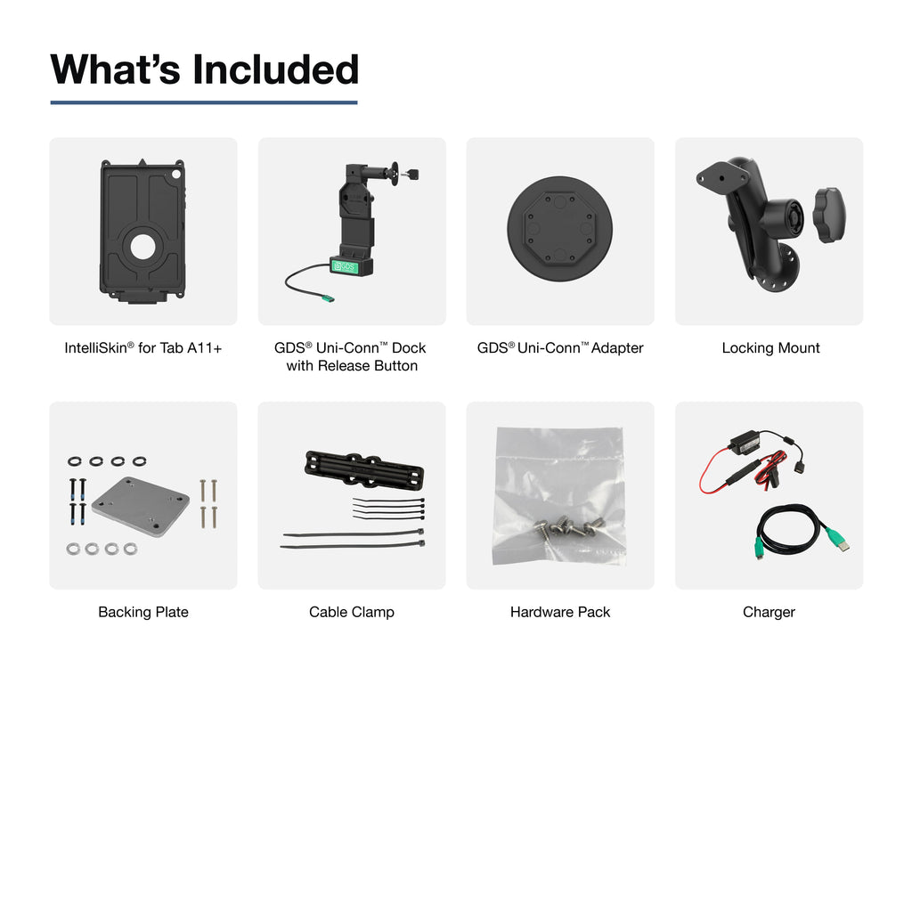 RAM-GDS-U4-SAM88-1-KIT2:RAM-GDS-U4-SAM88-1-KIT2_1:GDS® Uni-Conn™ Locking Vehicle Bundle for Samsung Tab A11+