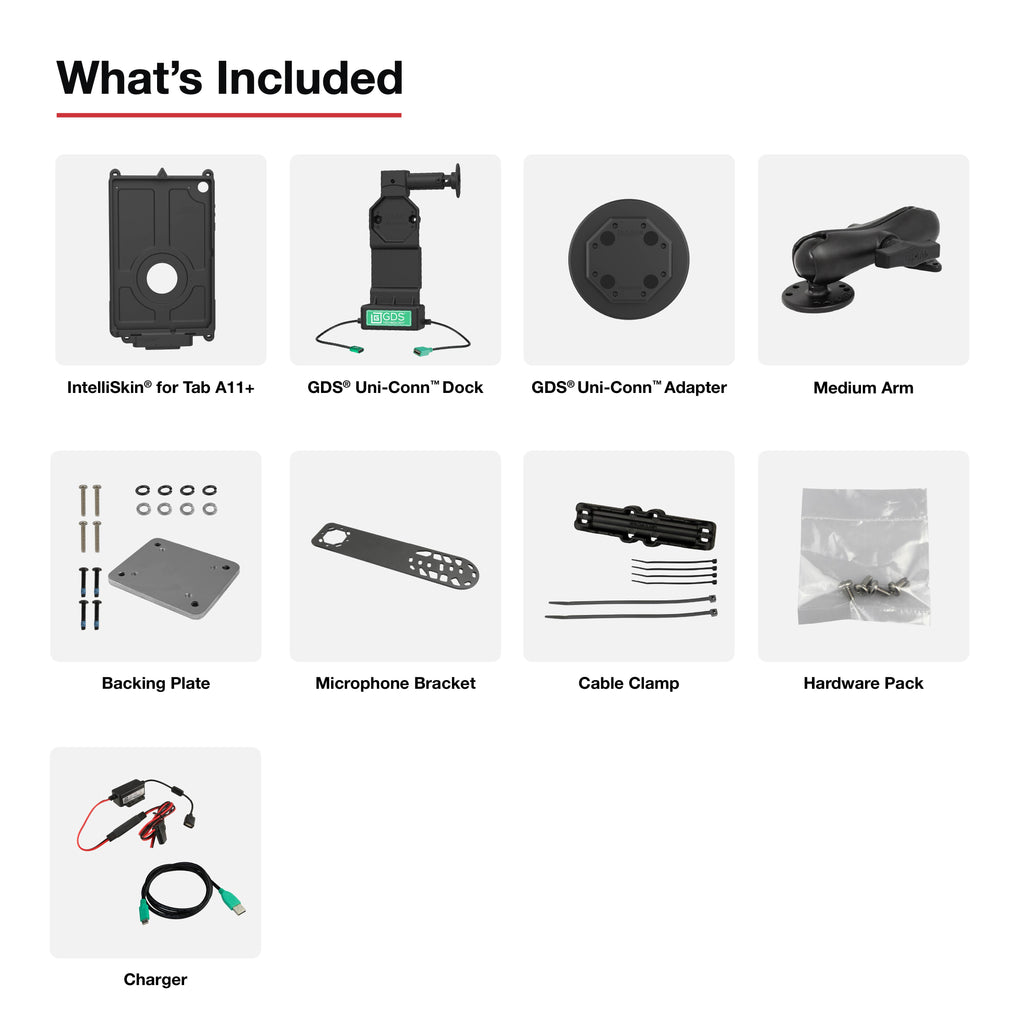 RAM-GDS-U4-SAM88-1-KIT3:RAM-GDS-U4-SAM88-1-KIT3_1:GDS® Uni-Conn™ Aina PTT Voice Responder Bundle for Samsung Tab A11+