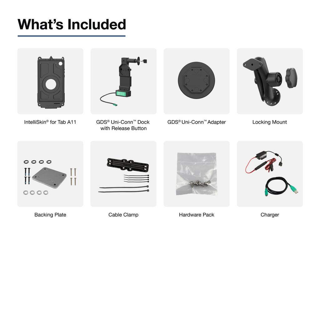 RAM-GDS-U4-SAM95-1-KIT2:RAM-GDS-U4-SAM95-1-KIT2_1:GDS® Uni-Conn™ Locking Vehicle Bundle for Samsung Tab A11