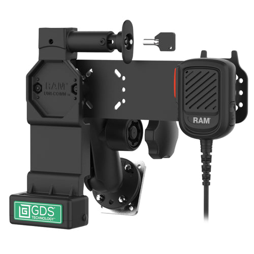 RAM-GDS-U4L-RSM-A05:RAM-GDS-U4L-RSM-A05_1:GDS® Uni-Conn™ Locking PTT Remote Speaker Mic Bundle for Kodiak