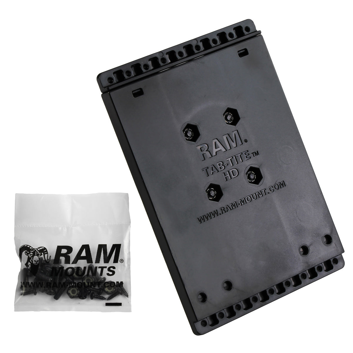 RAM-HOL-AC-202U:RAM-HOL-AC-202U_1:RAM® Tab-Tite™ Backplate with Ball Base & Hardware