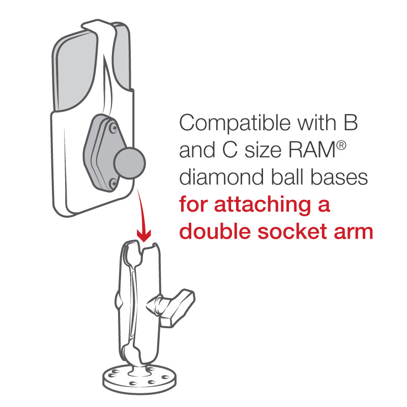 RAM-HOL-AP34U:RAM-HOL-AP34U_1:RAM® Form-Fit Cradle for Apple iPhone 12 mini & iPhone 13 mini