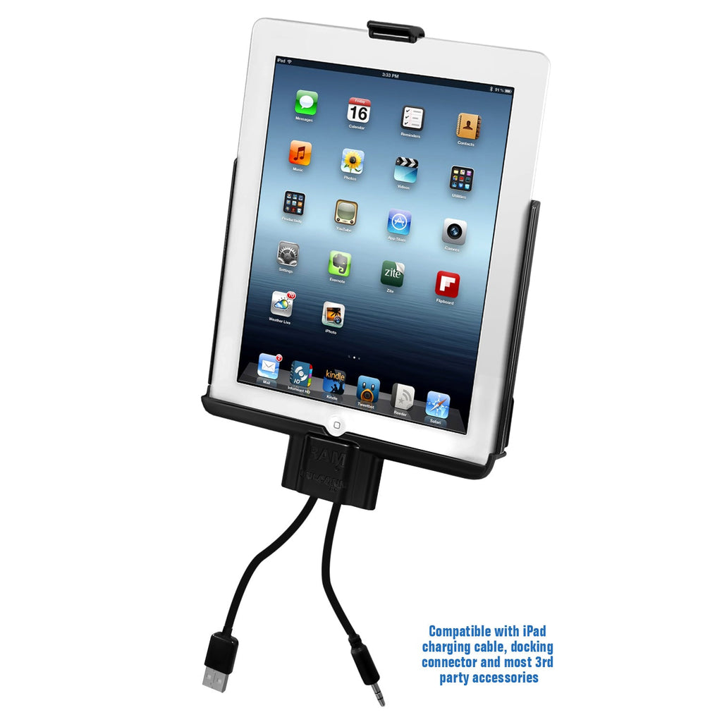 RAM-HOL-AP8DU:RAM-HOL-AP8DU_1:RAM® EZ-Roll'r™ Cradle for Apple iPad 1st Gen