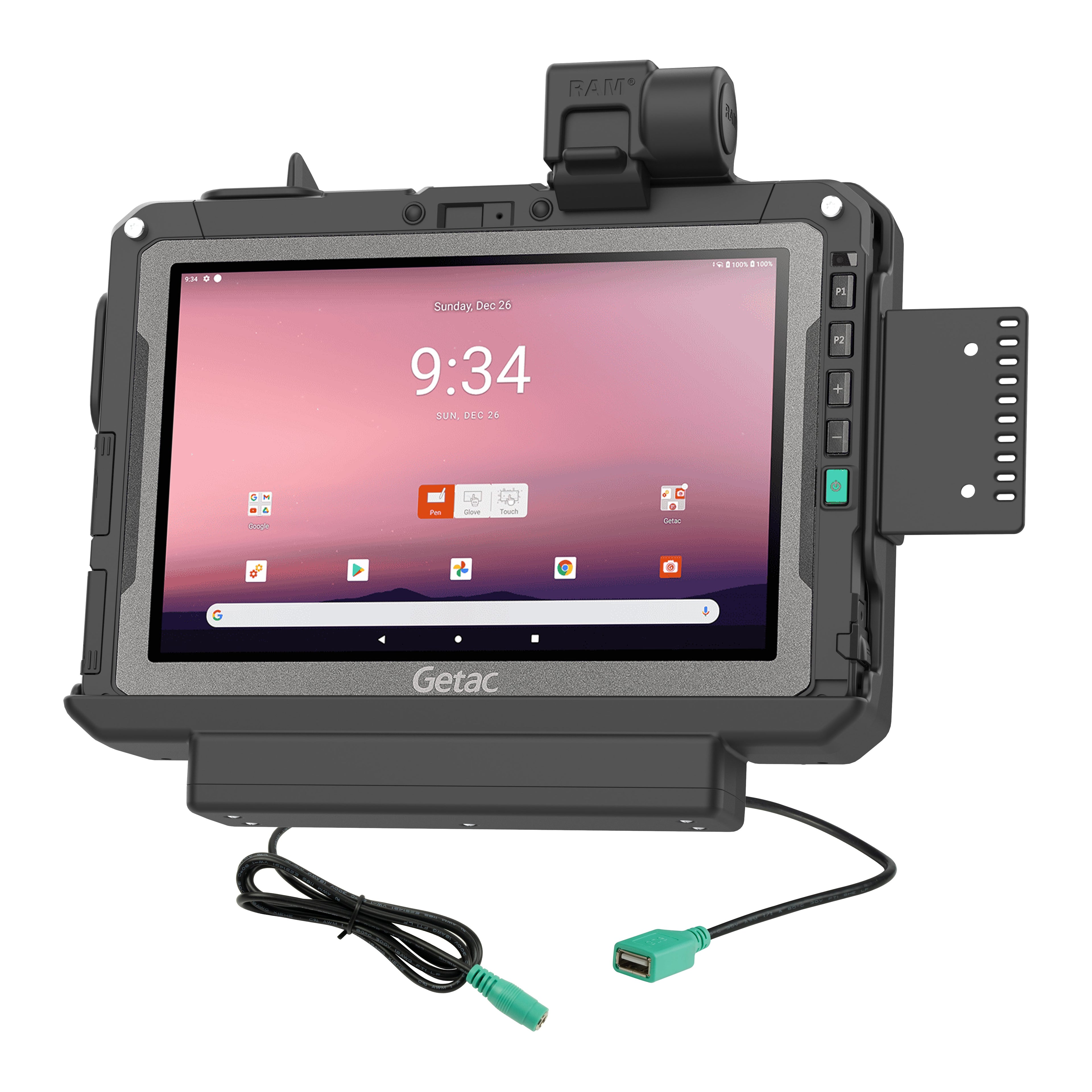 RAM-HOL-GE4PDU:RAM-HOL-GE4PDU_1:RAM® Power + Data Dock for Getac ZX10