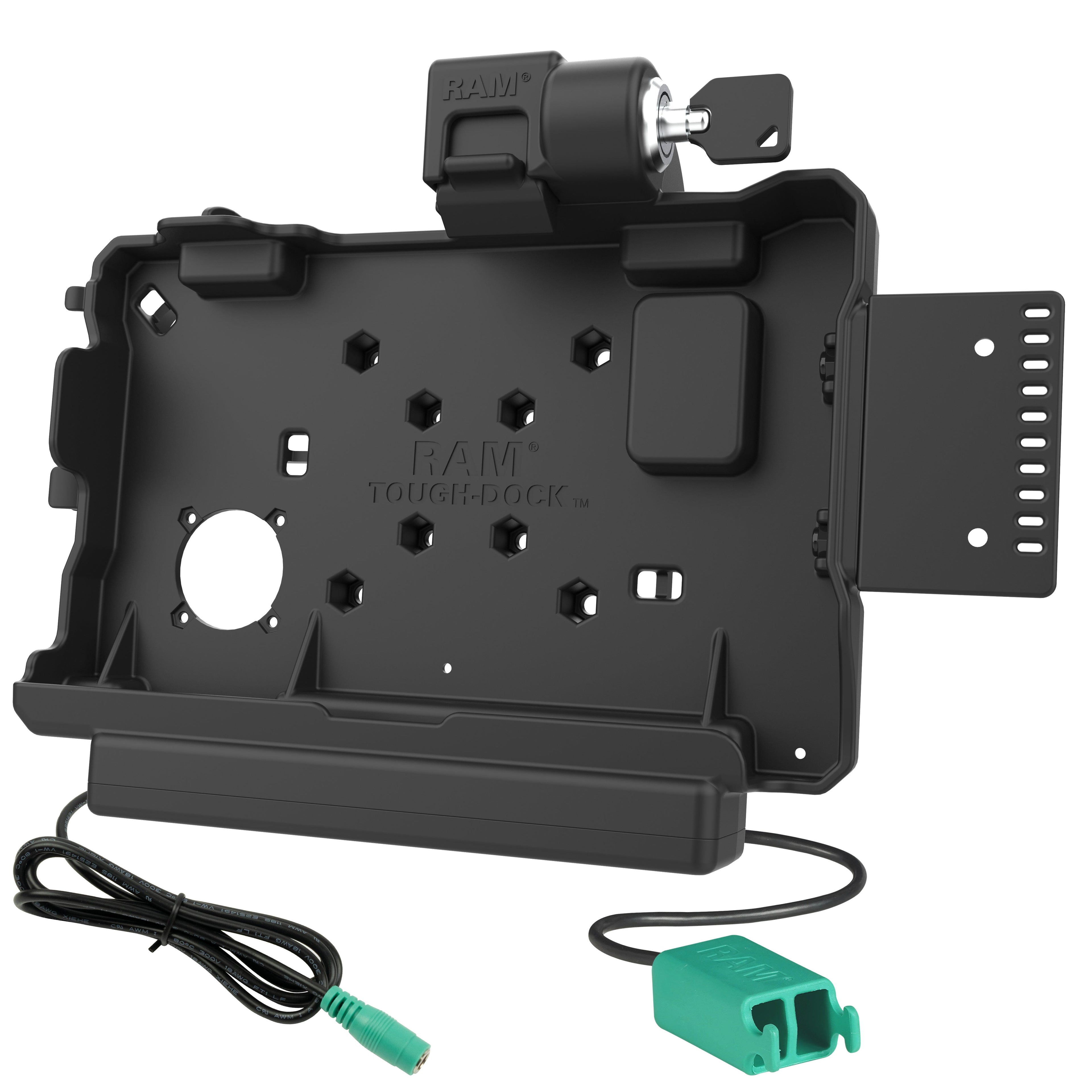 RAM-HOL-GE5PD2KLU:RAM-HOL-GE5PD2KLU_1:RAM® Locking Power + Dual USB Data Dock for Getac ZX80