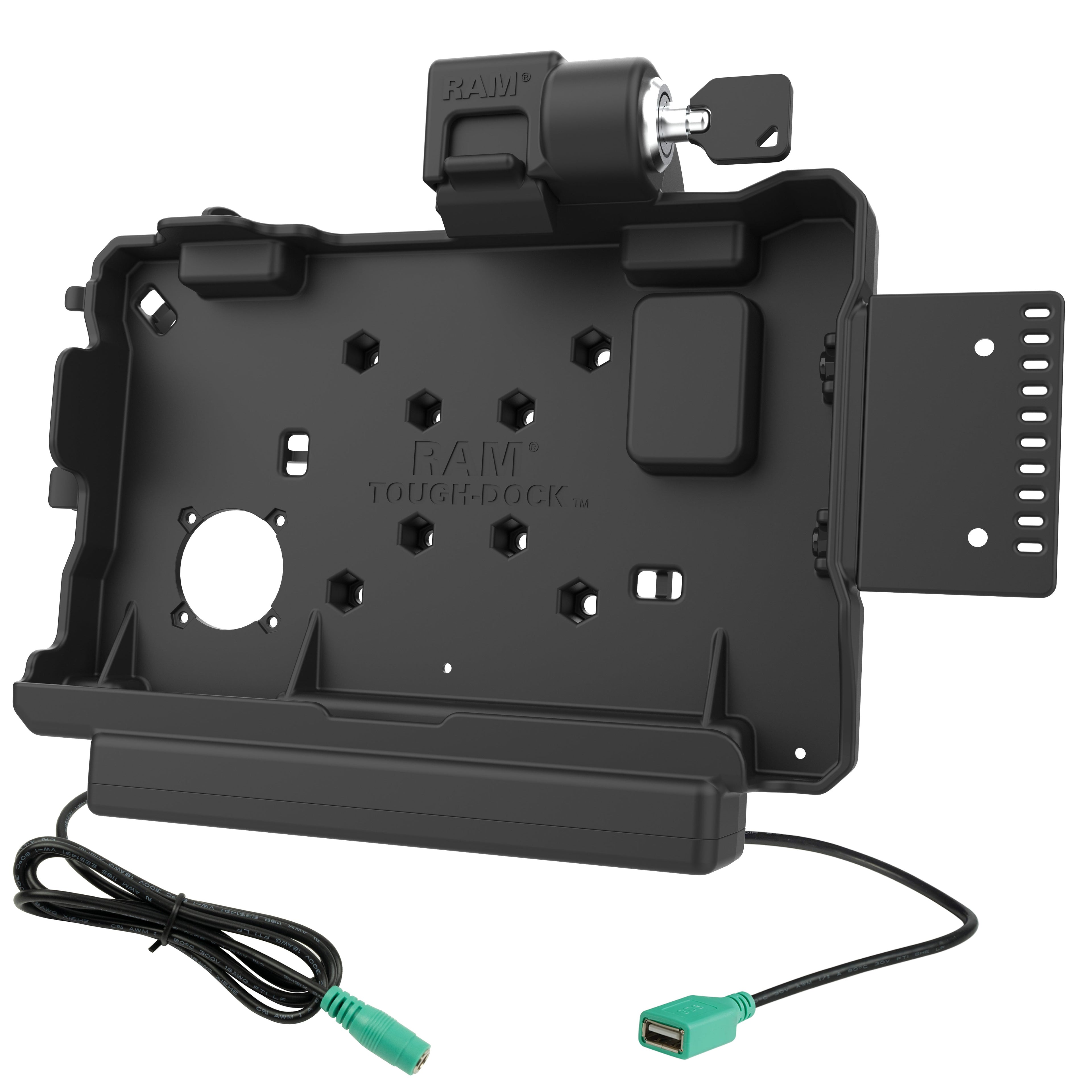 RAM-HOL-GE5PDKLU:RAM-HOL-GE5PDKLU_1:RAM® Locking Power + Data Dock for Getac ZX80