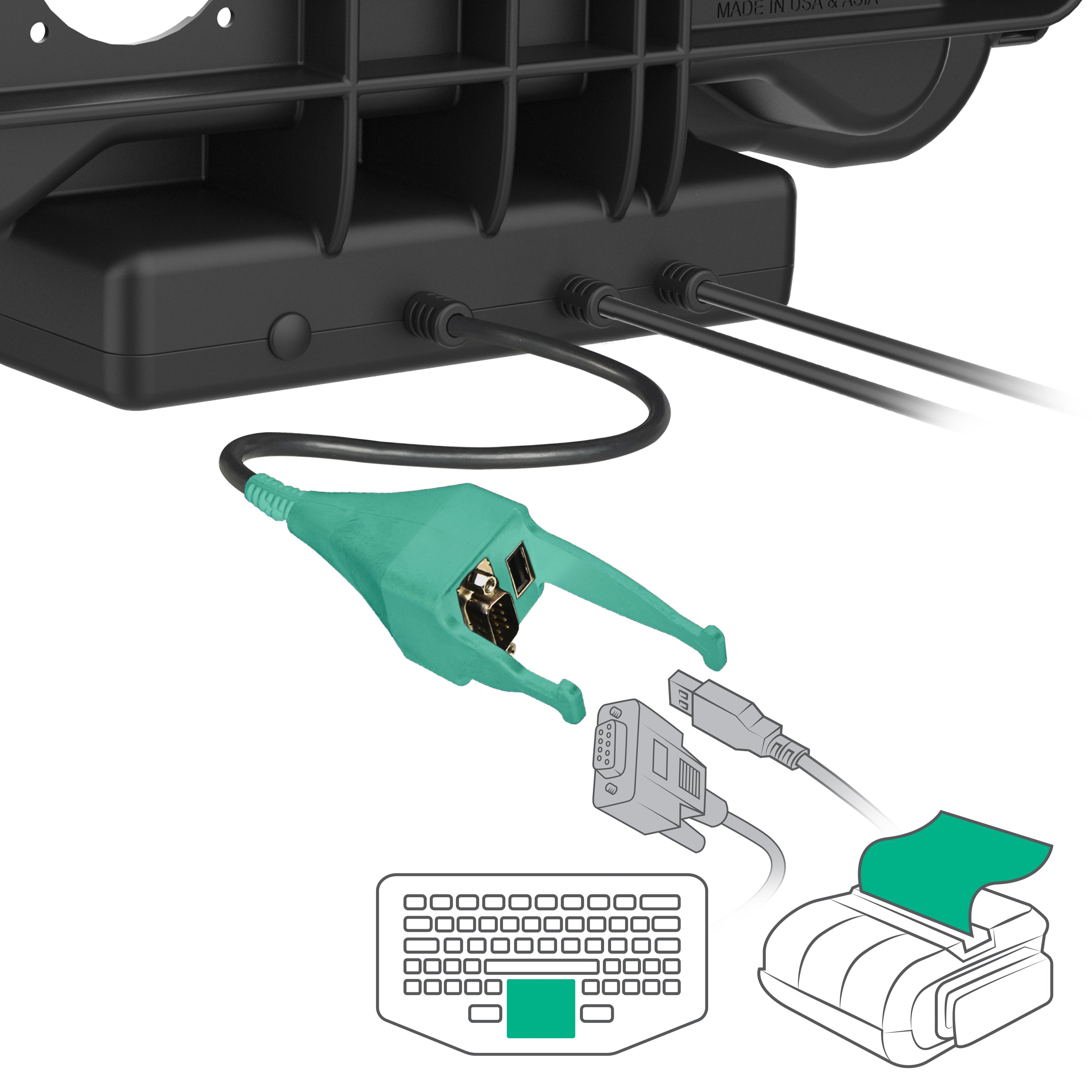 RAM-HOL-HON11PD2-DB9U:RAM-HOL-HON11PD2-DB9U_1:RAM® Power + Data & DB9 Dock for Honeywell ScanPal EDA10A
