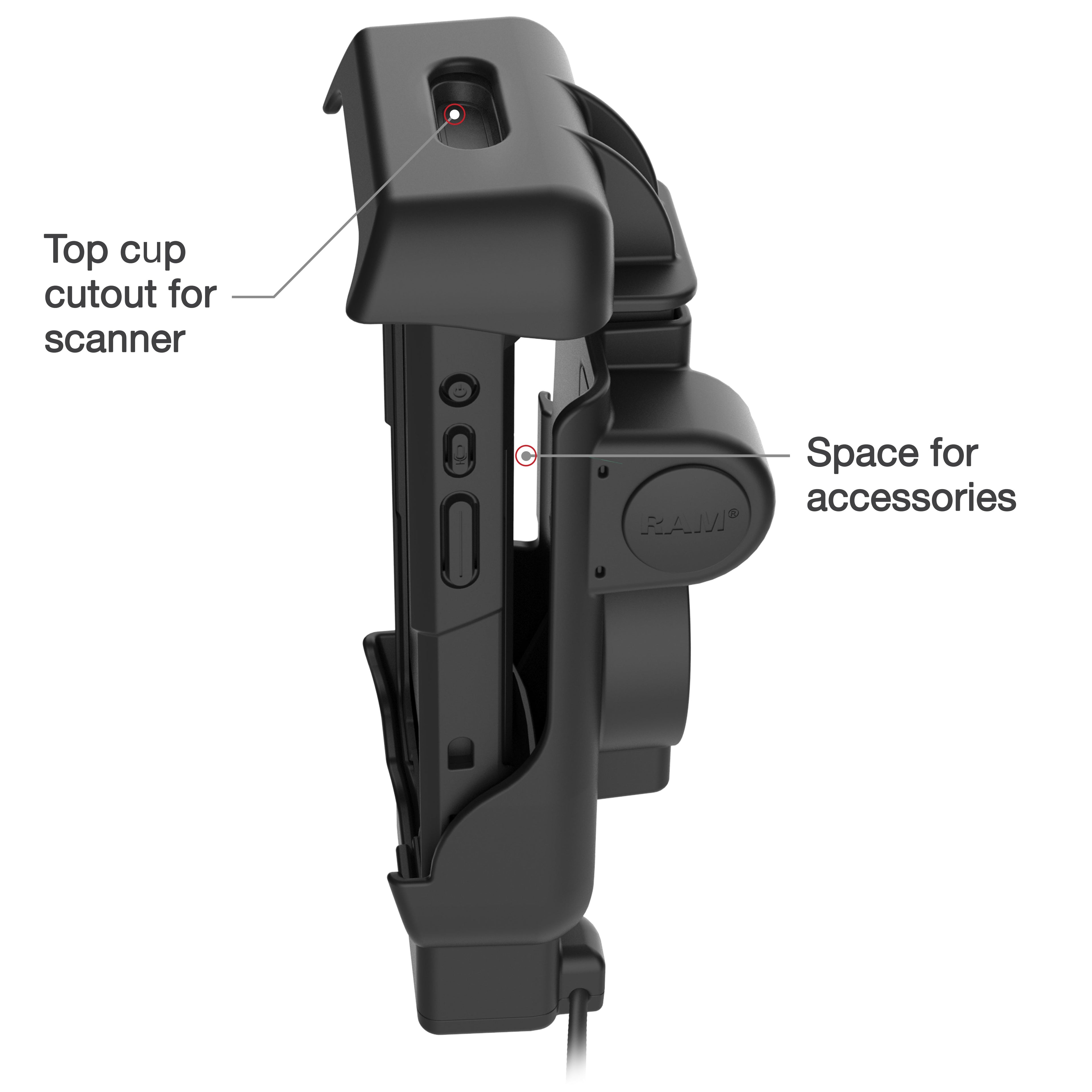 RAM-HOL-HON12PDHU:RAM-HOL-HON12PDHU_1:RAM® Powered Dock + USB-A for Honeywell CT40/45/47 - Heated Pins