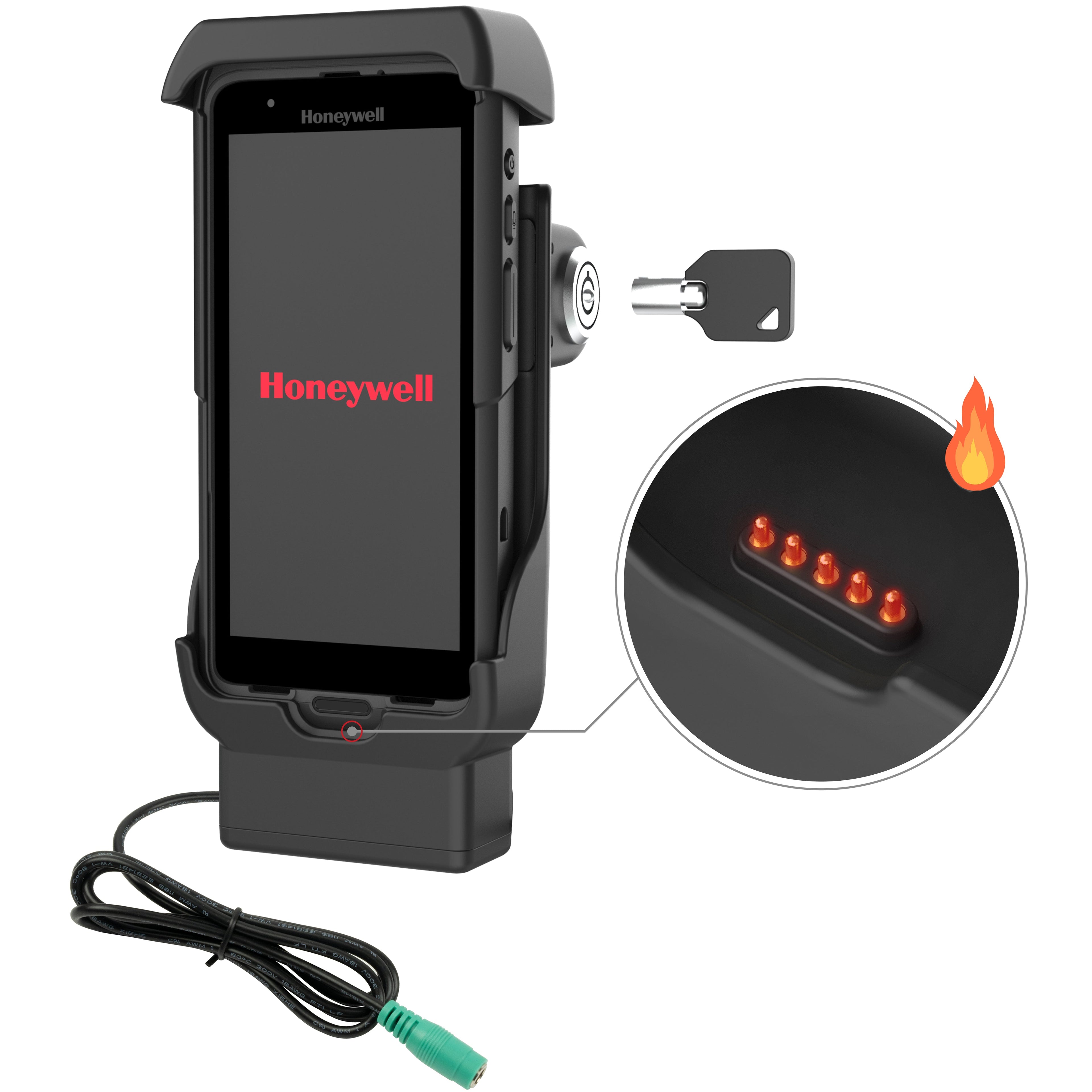 RAM-HOL-HON12PHLU:RAM-HOL-HON12PHLU_1:RAM® Locking Powered Dock for Honeywell CT40/45/47 - Heated Pins
