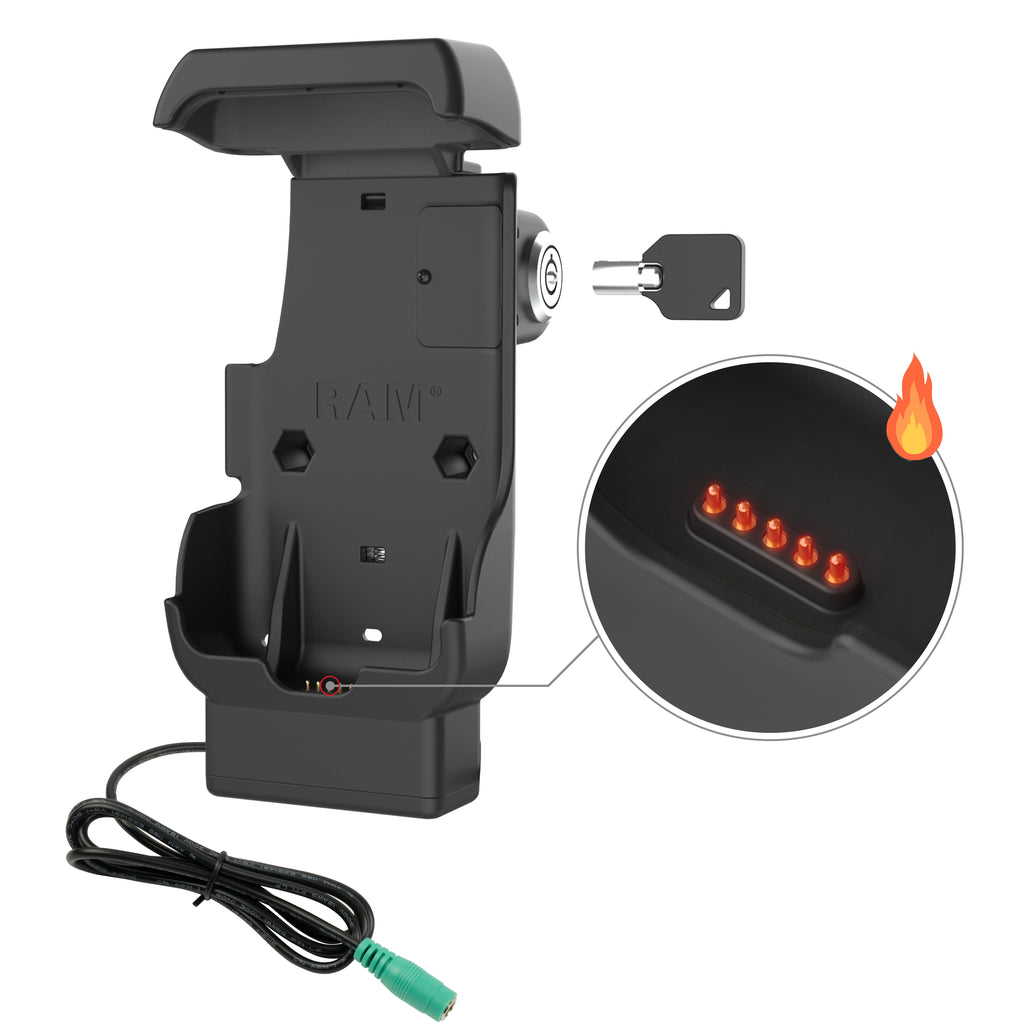 RAM-HOL-HON12PHLU:RAM-HOL-HON12PHLU_1:RAM® Locking Powered Dock for Honeywell CT40/45/47 - Heated Pins