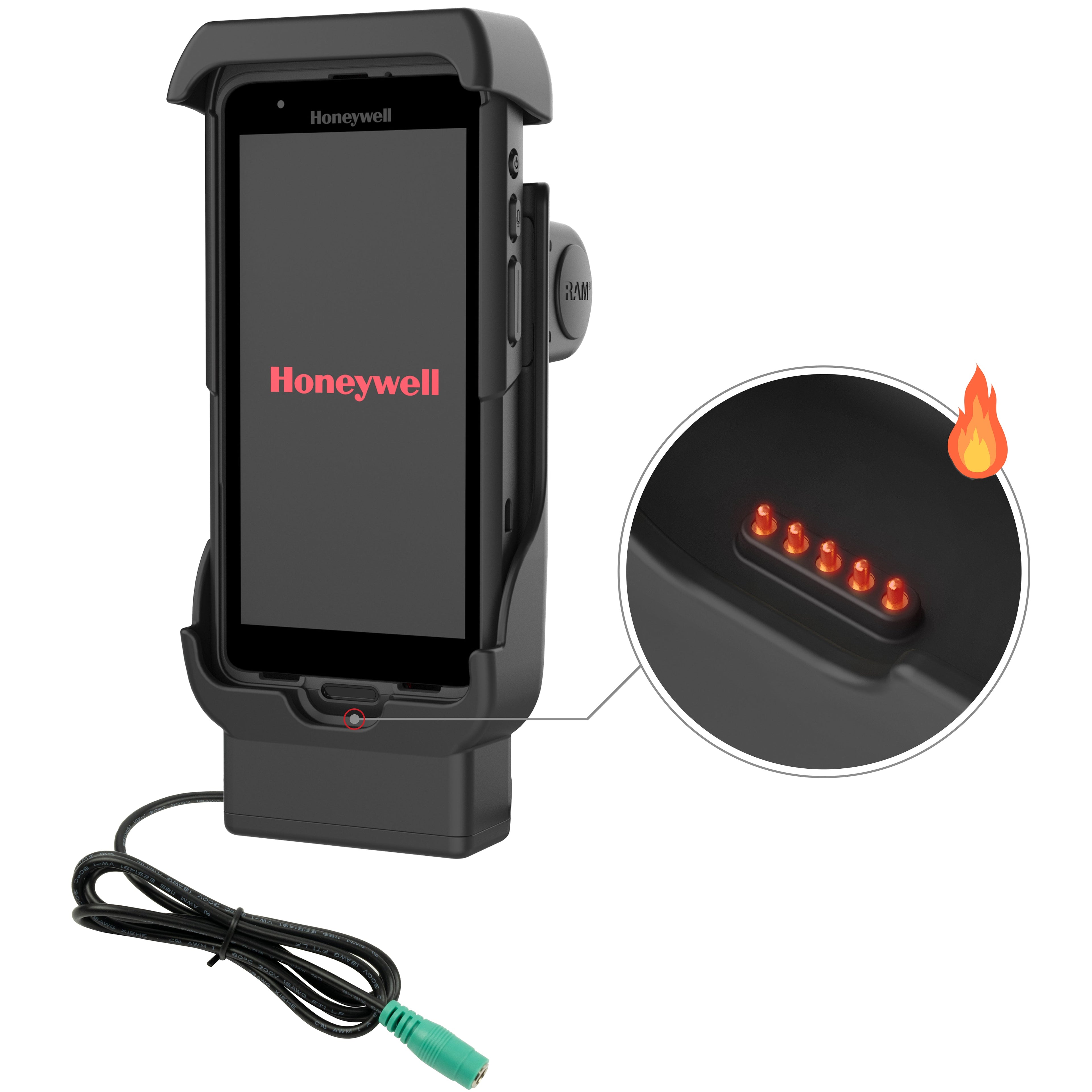 RAM-HOL-HON12PHU:RAM-HOL-HON12PHU_1:RAM® Powered Dock for Honeywell CT40/45/47 - Heated Pins