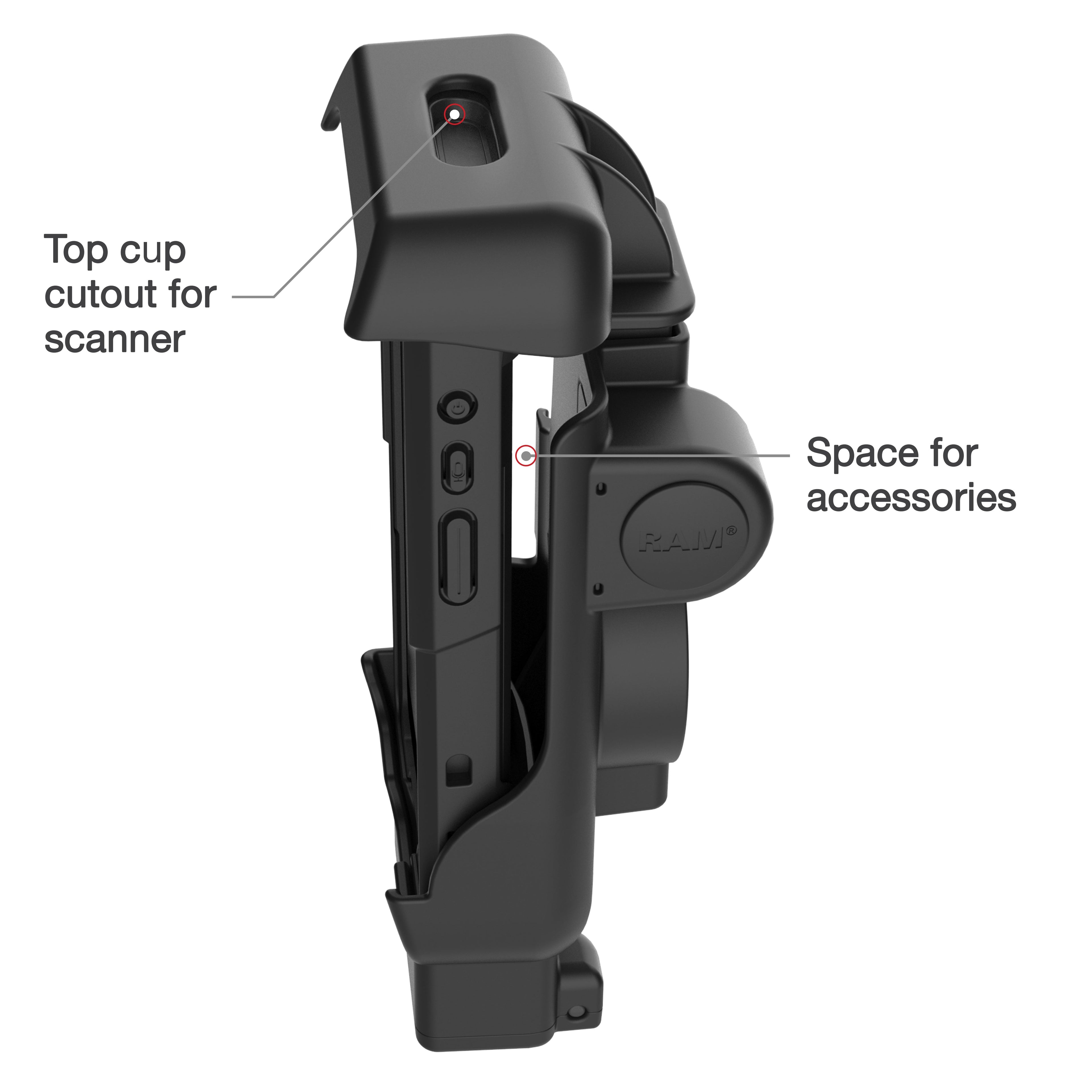RAM-HOL-HON12U:RAM-HOL-HON12U_1:RAM® Spring Loaded Holder for Honeywell CT40/45/47
