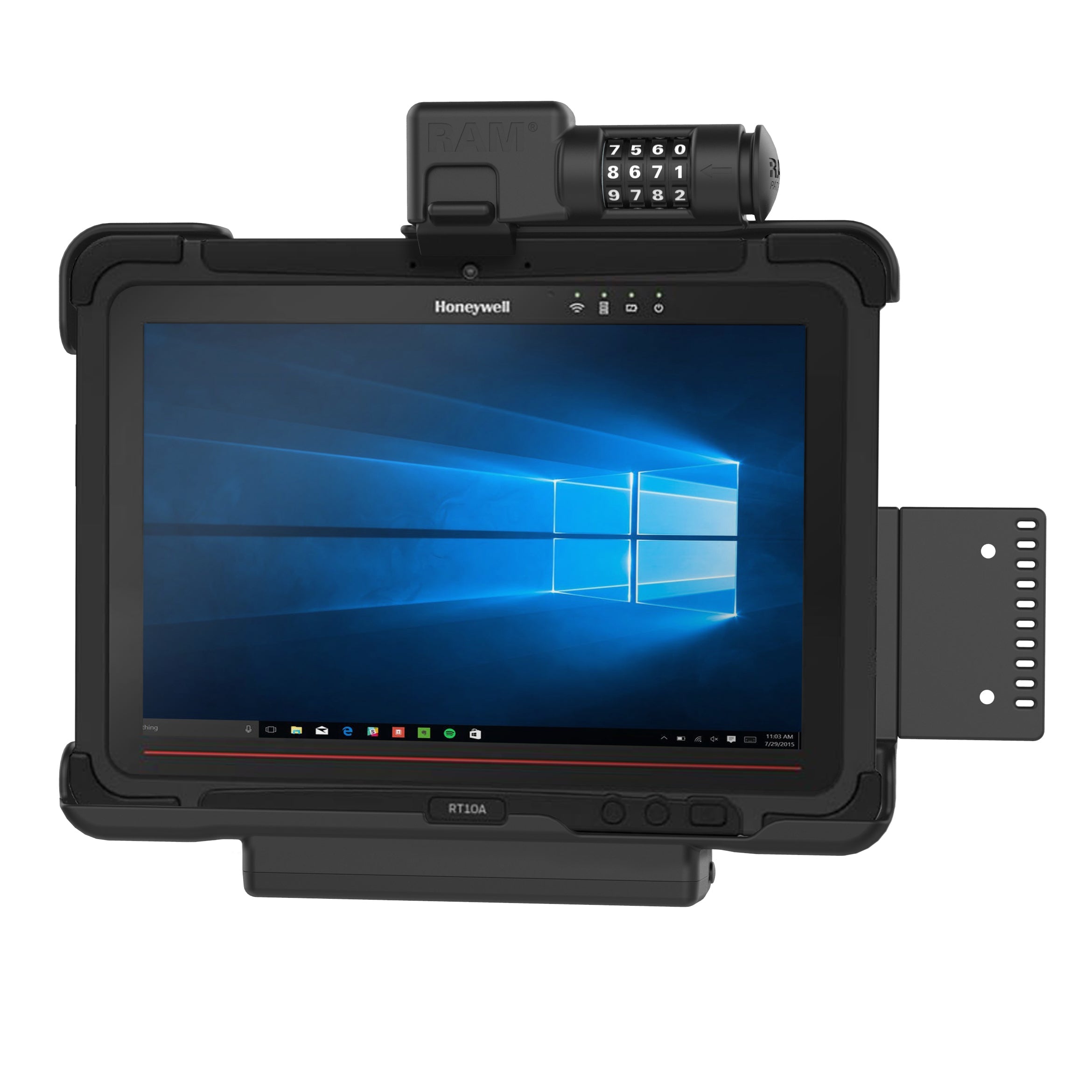 RAM-HOL-HON9CLU:RAM-HOL-HON9CLU_1:RAM® Combo Locking Form-Fit Holder for Honeywell RT10 Tablet