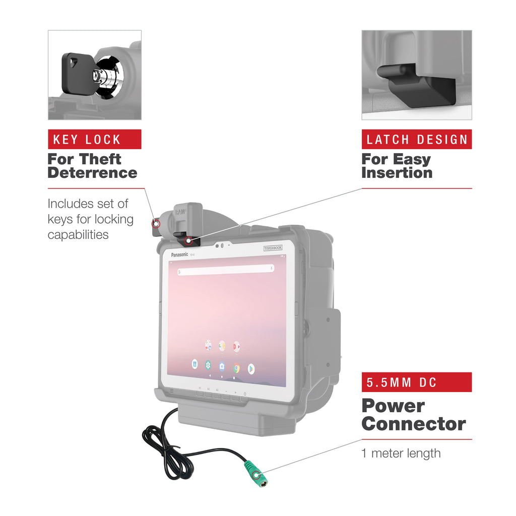 RAM-HOL-PAN16PLU:RAM-HOL-PAN16PLU_1:RAM® Locking Powered Dock for Panasonic FZ-A3