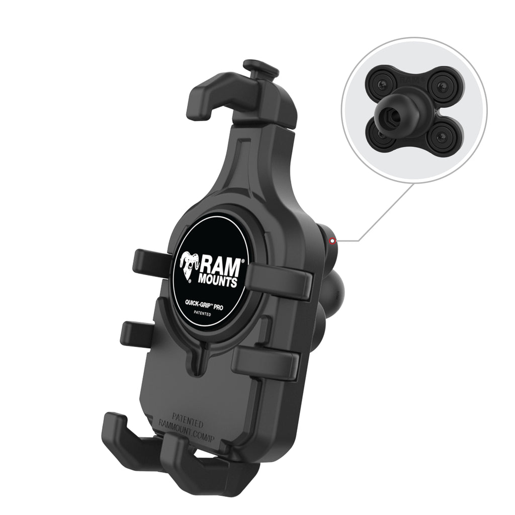 RAM-HOL-PD5BVU:RAM-HOL-PD5BVU_1:RAM® Quick-Grip™ Pro Phone Holder with Ball & Vibration Damper