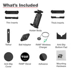 RAM-HOL-PD7B-W2MU:RAM-HOL-PD7B-W2MU_1:RAM® Quick-Grip™ Pro XL with Ball & Qi2 15W Wireless Charger