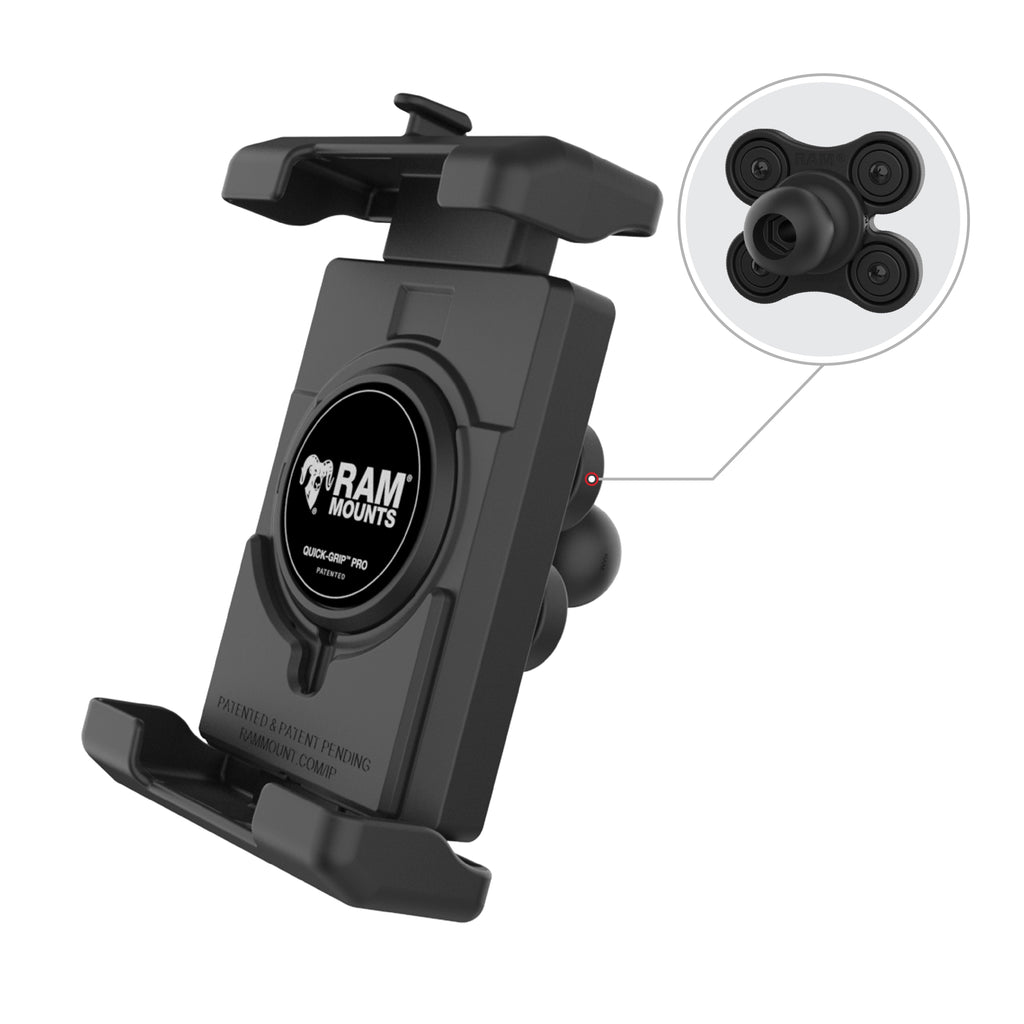 RAM-HOL-PD7BVU:RAM-HOL-PD7BVU_1:RAM® Quick-Grip™ Pro XL Phone Holder with Ball & Vibration Damper