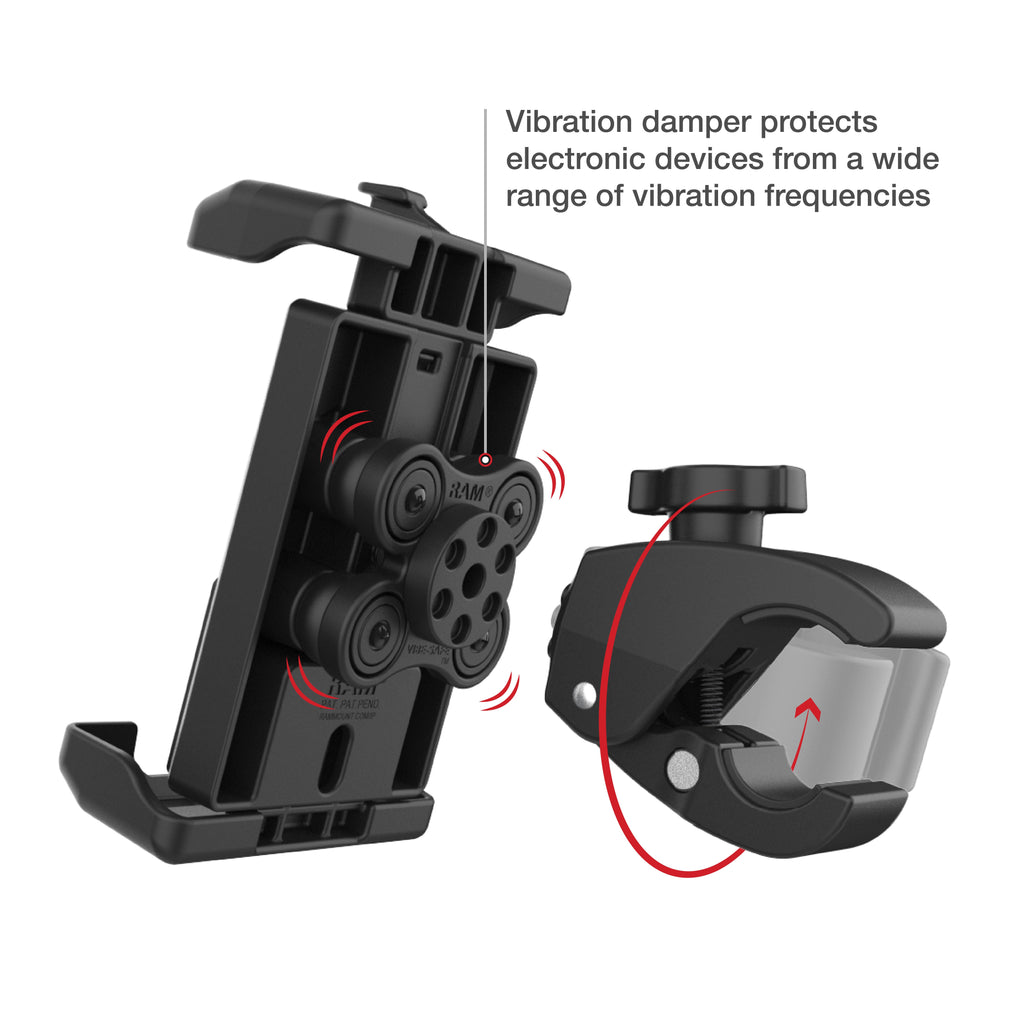 RAM-HOL-PD7V-400-1U:RAM-HOL-PD7V-400-1U_1:RAM® Quick-Grip™ Pro XL Vibration Damping Phone Mount with Tough-Claw™