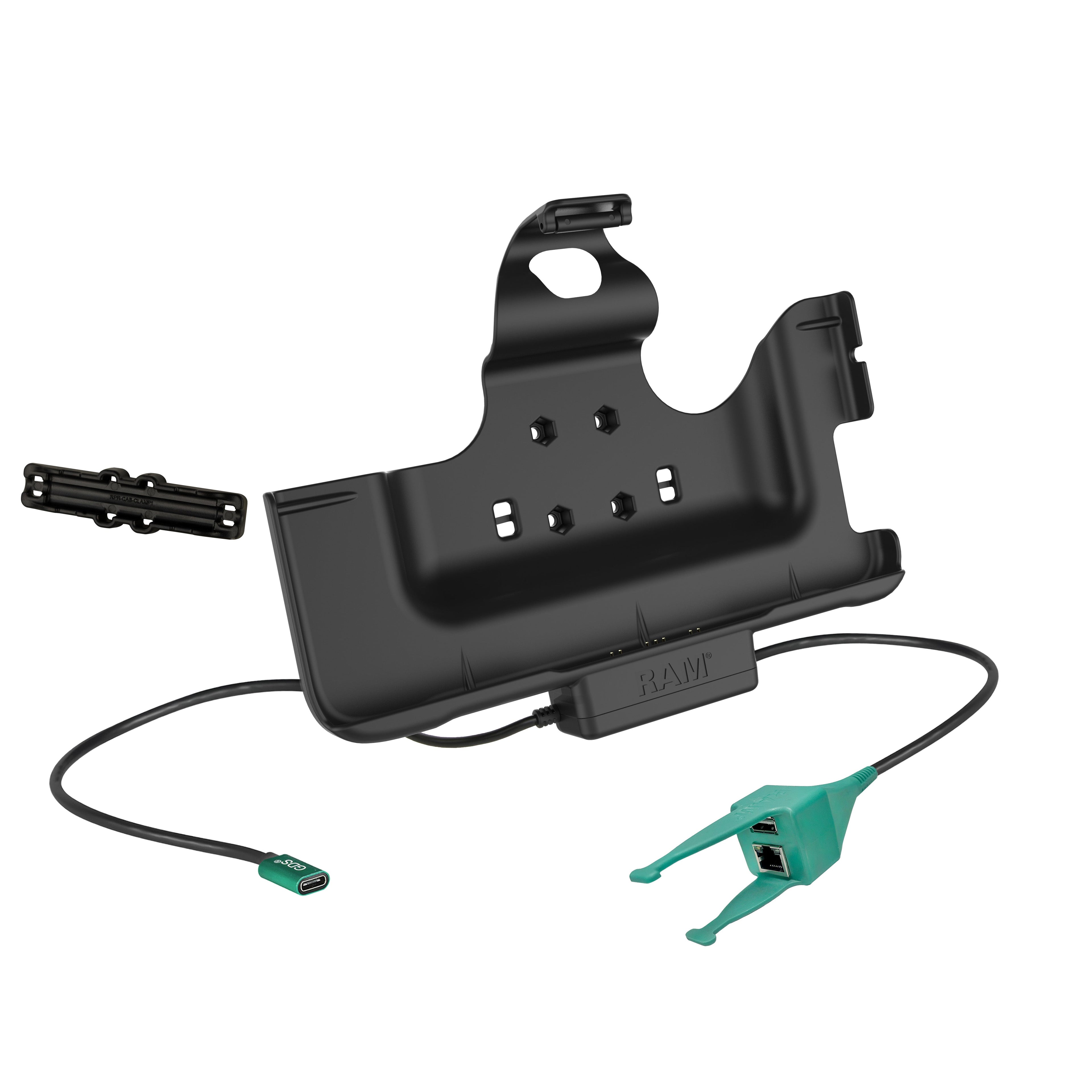 RAM-HOL-SAM52CP-RJ45AU:RAM-HOL-SAM52CP-RJ45AU_1:RAM® USB-C Powered Dock + USB-A & RJ45 Data for Tab Active5 Pro & 4 Pro