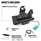 RAM-HOL-SAM52PD2U:RAM-HOL-SAM52PD2U_1:RAM® Power & Dual USB Data Dock for Tab Active5 Pro & 4 Pro