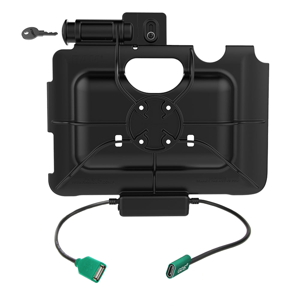 RAM-HOL-SAM57CPKL-1AU:RAM-HOL-SAM57CPKL-1AU_1:RAM® Key-Locking Power + Data Dock for Tab Active5 Pro & 4 Pro