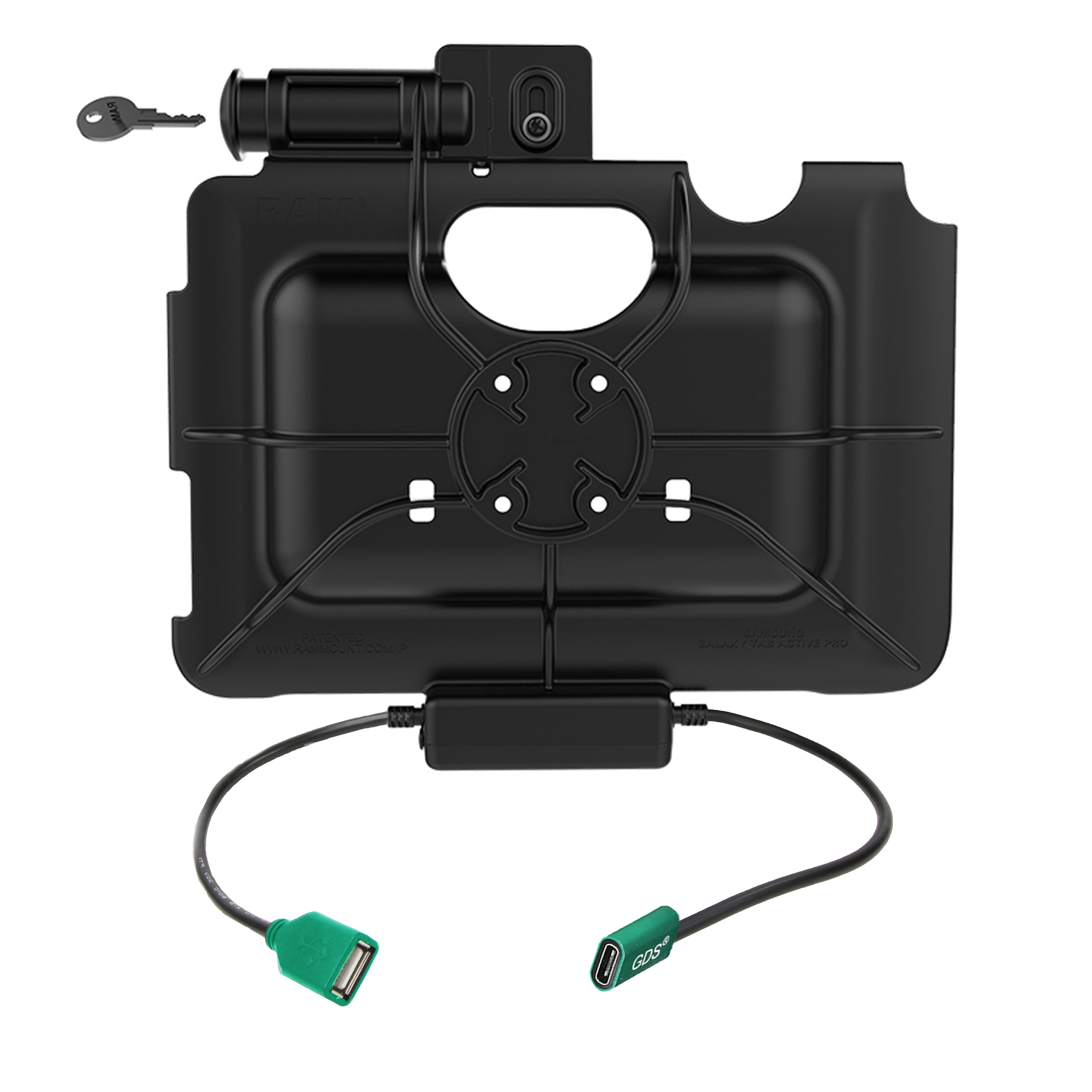 RAM-HOL-SAM57CPKL-1AU:RAM-HOL-SAM57CPKL-1AU_1:RAM® Key-Locking Power + Data Dock for Tab Active5 Pro & 4 Pro