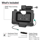 RAM-HOL-SAM57CPKL-1AU:RAM-HOL-SAM57CPKL-1AU_1:RAM® Key-Locking Power + Data Dock for Tab Active5 Pro & 4 Pro