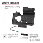 RAM-HOL-SAM58CPCLU:RAM-HOL-SAM58CPCLU_1:RAM® Combo Locking USB-C Powered Dock for Samsung Tab Active5 & 3