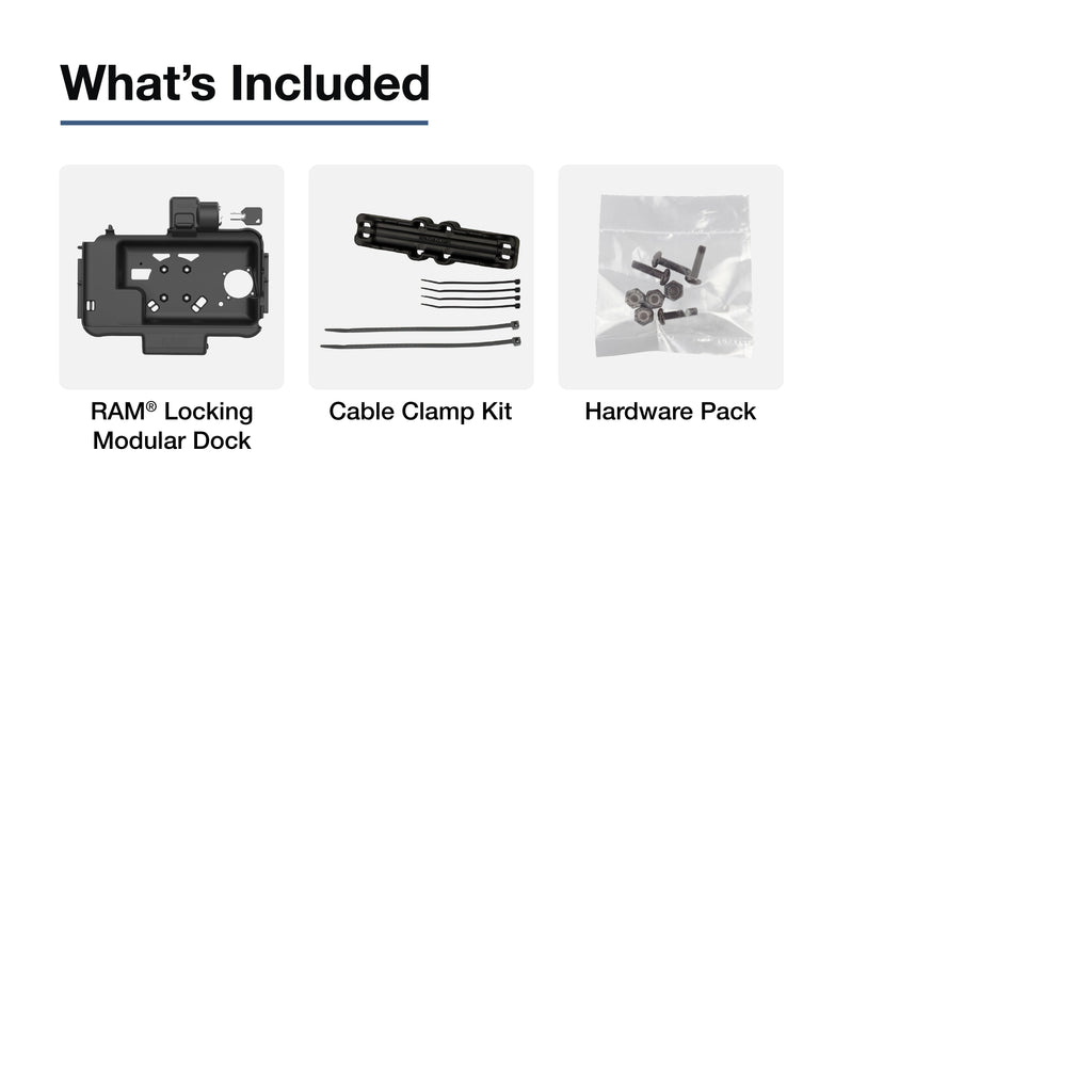 RAM-HOL-SAM58CPKLN-2AU:RAM-HOL-SAM58CPKLN-2AU_1:RAM® Locking Modular USB-C Dock + Dual USB-A for Samsung Tab Active5 & 3