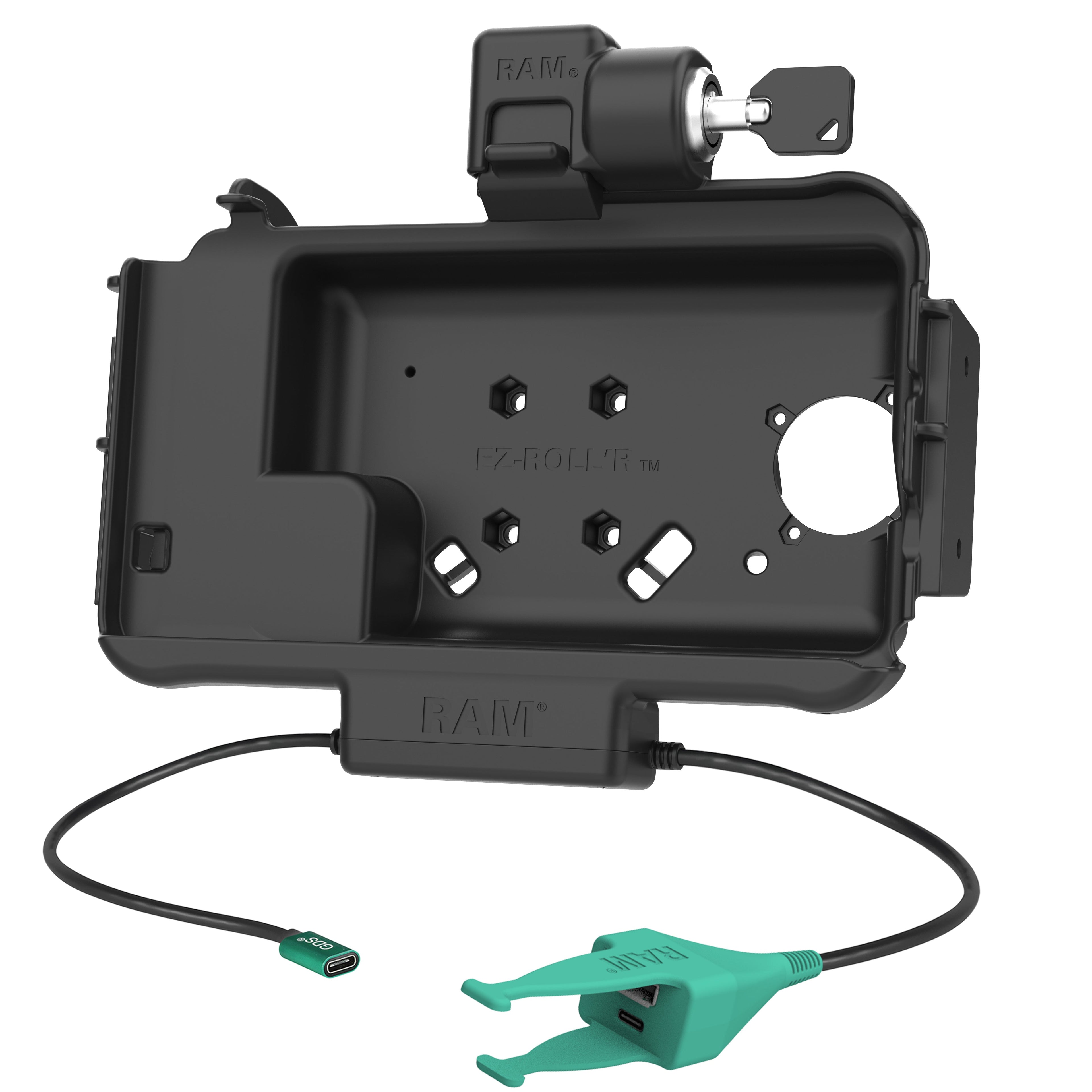 RAM-HOL-SAM58CPKLN-CAU:RAM-HOL-SAM58CPKLN-CAU_1:RAM® Locking USB-C Modular Dock + USB-C & USB-A Data for Tab Active5 & 3
